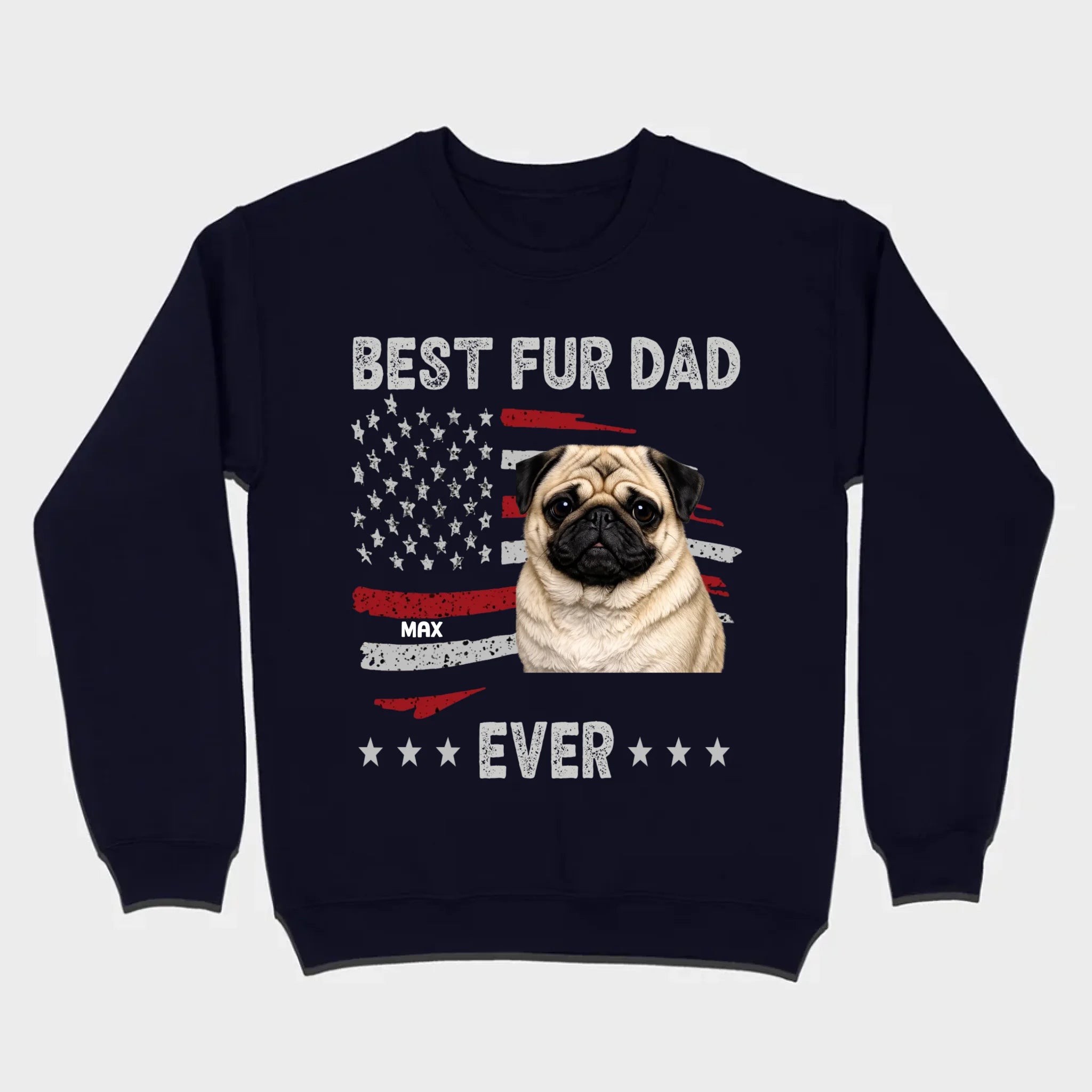 Meaningful Custom Pug Basic Tee Gift - Best Fur Dad Ever | 89Prints