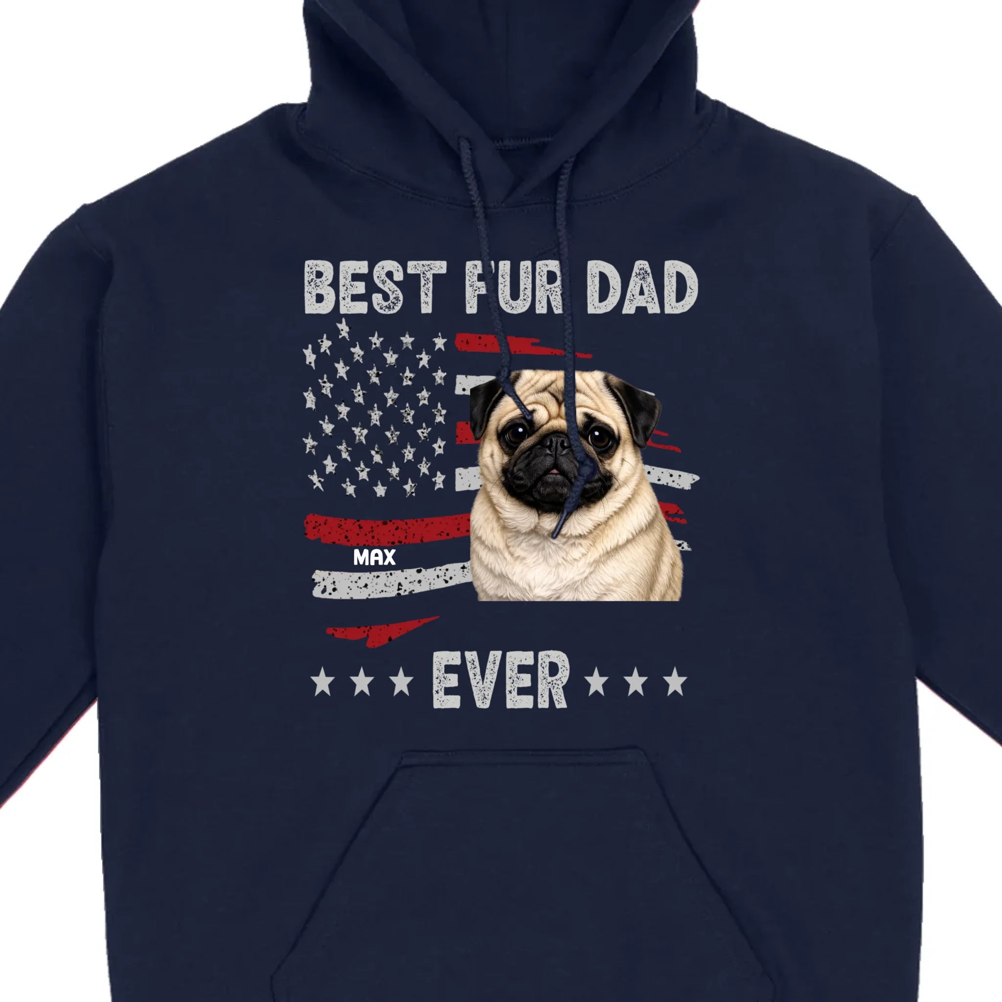 Meaningful Custom Pug Basic Tee Gift - Best Fur Dad Ever | 89Prints