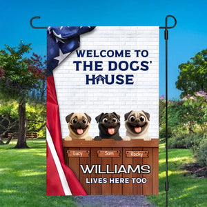 Personalized Pug Garden Flag – Meaningful Gift Welcome To The Dogs' House | 89Prints