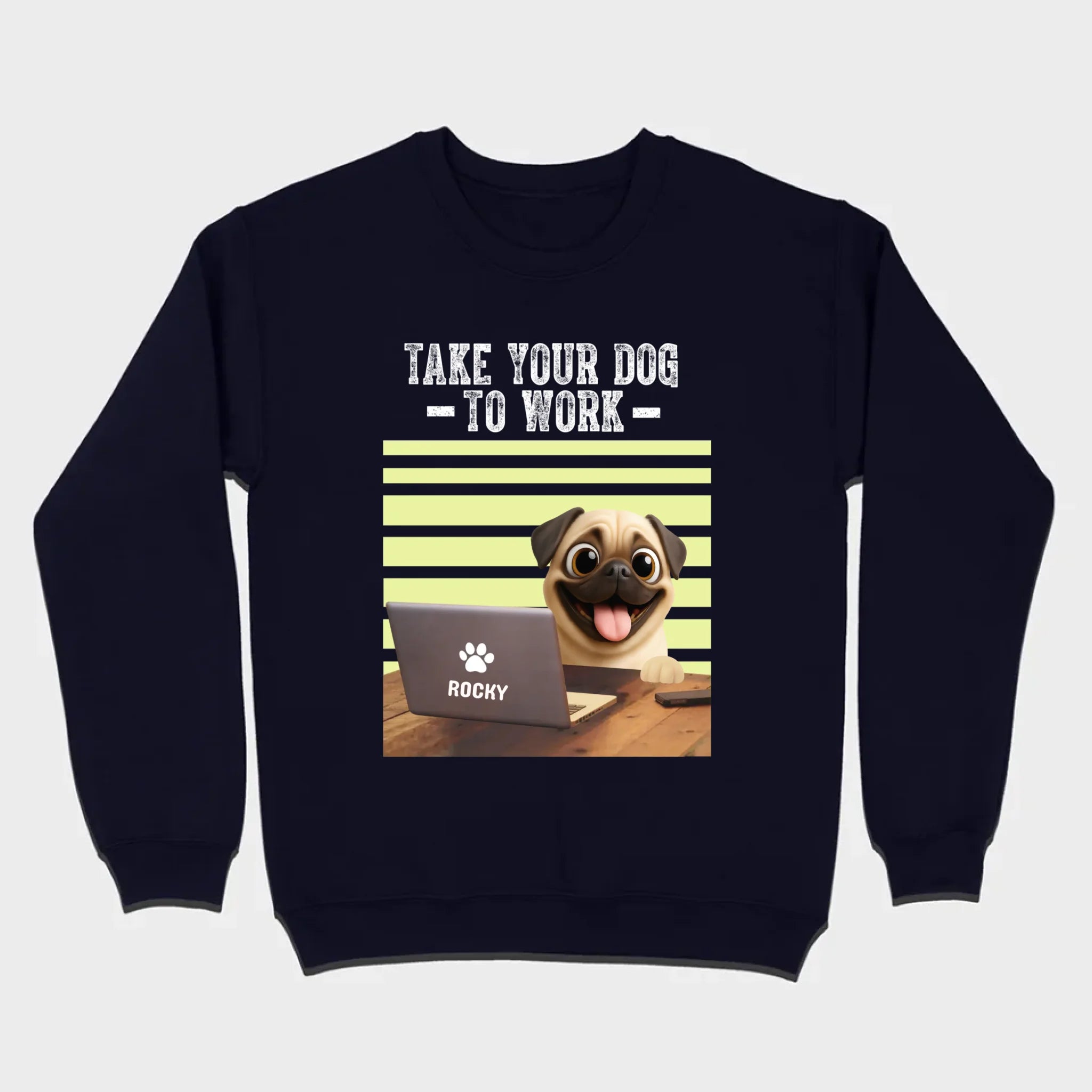 Customized Pug Basic Tee - Take Your Dog To Work T-Shirt | 89Prints