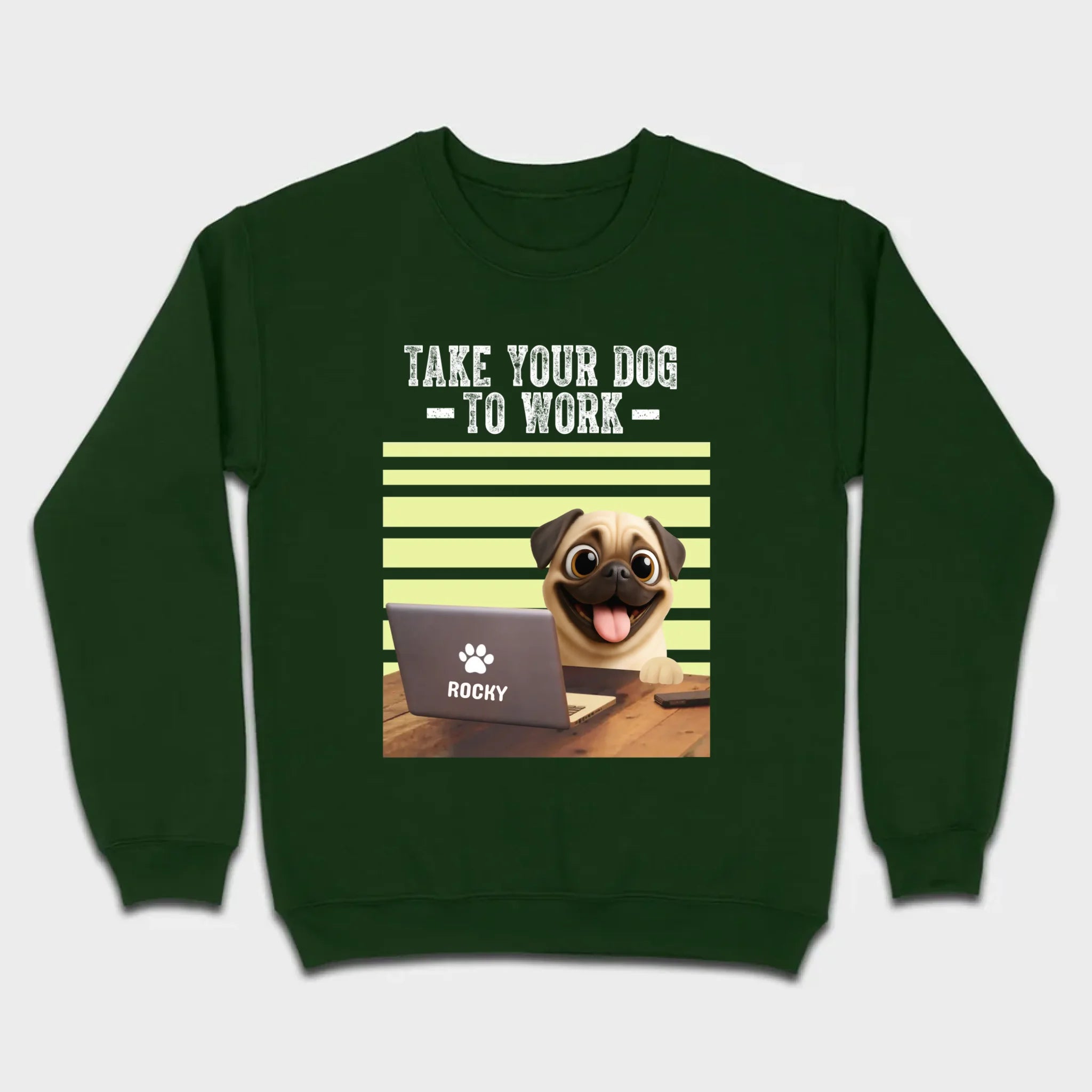 Customized Pug Basic Tee - Take Your Dog To Work T-Shirt | 89Prints