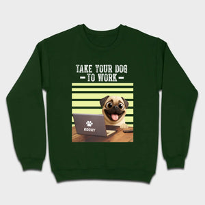Customized Pug Basic Tee - Take Your Dog To Work T-Shirt | 89Prints