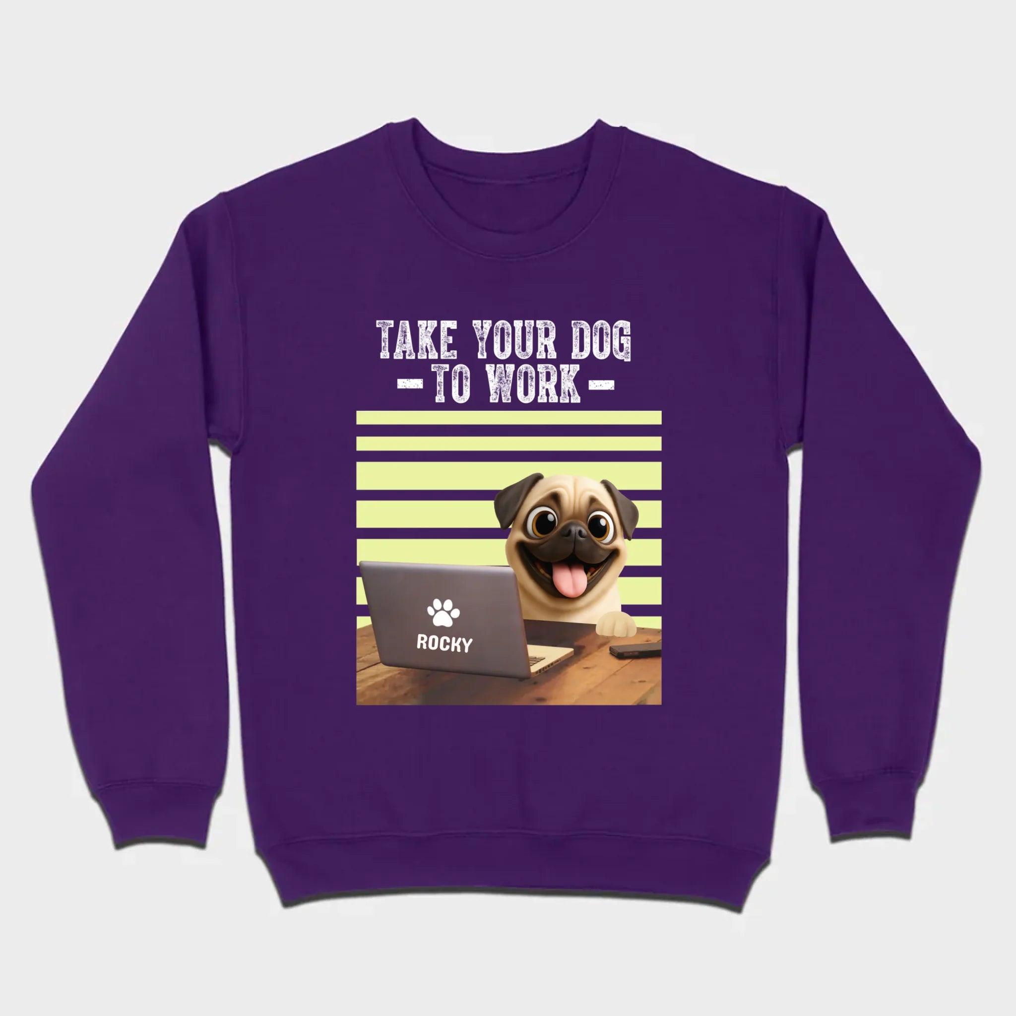 Customized Pug Basic Tee - Take Your Dog To Work T-Shirt | 89Prints