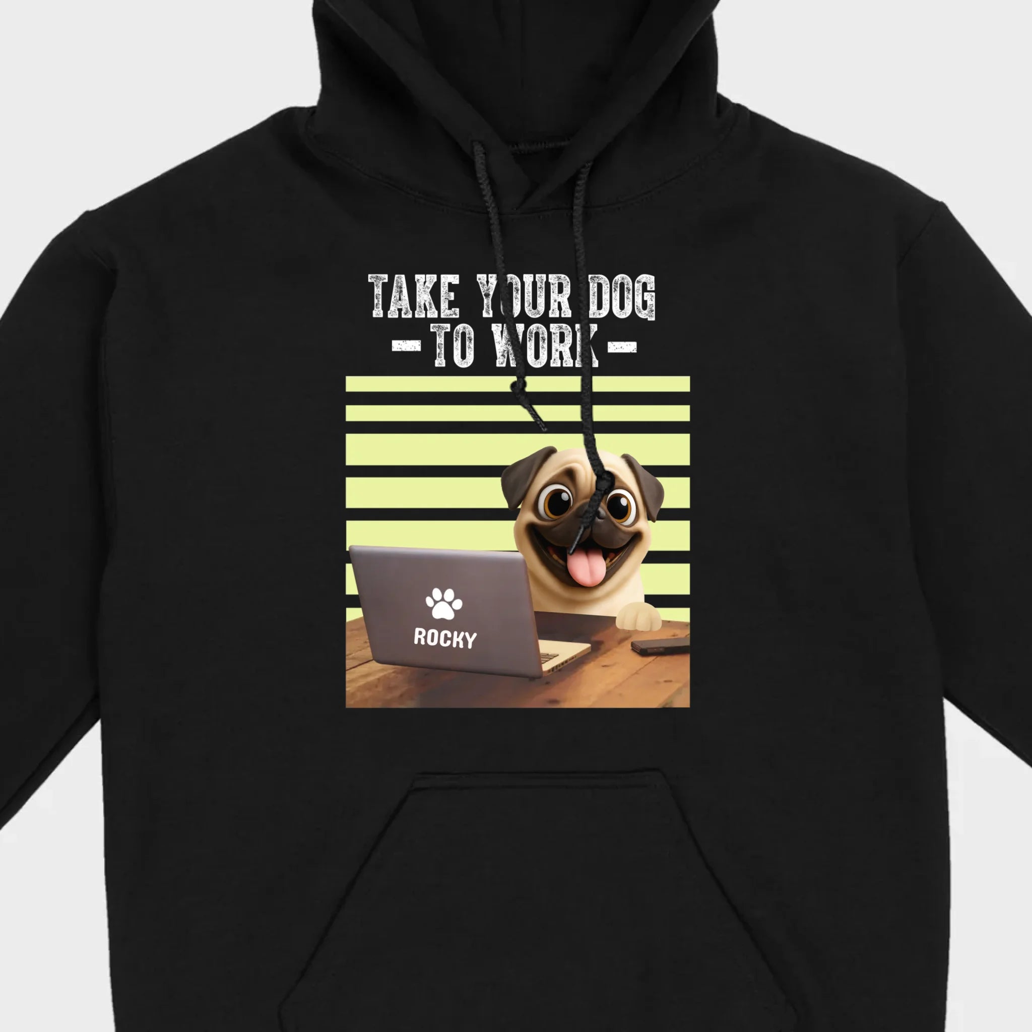 Customized Pug Basic Tee - Take Your Dog To Work T-Shirt | 89Prints