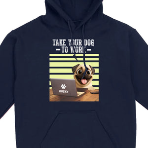 Customized Pug Basic Tee - Take Your Dog To Work T-Shirt | 89Prints