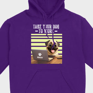 Customized Pug Basic Tee - Take Your Dog To Work T-Shirt | 89Prints