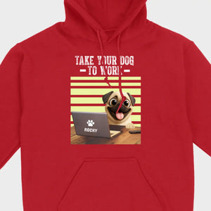 Customized Pug Basic Tee - Take Your Dog To Work T-Shirt | 89Prints