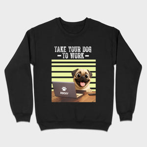 Customized Pug Basic Tee - Take Your Dog To Work T-Shirt | 89Prints