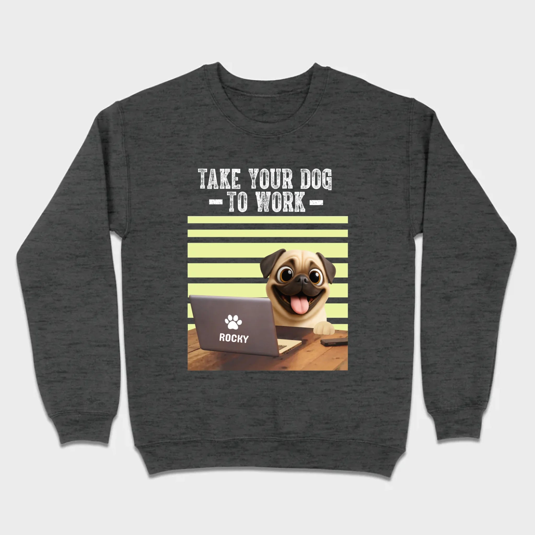 Customized Pug Basic Tee - Take Your Dog To Work T-Shirt | 89Prints