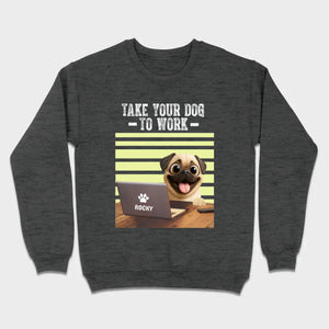 Customized Pug Basic Tee - Take Your Dog To Work T-Shirt | 89Prints