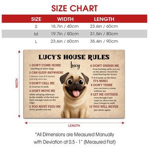 Personalized Pug Doormat – Funny House Rules Mat For Dog Lovers | 89Prints