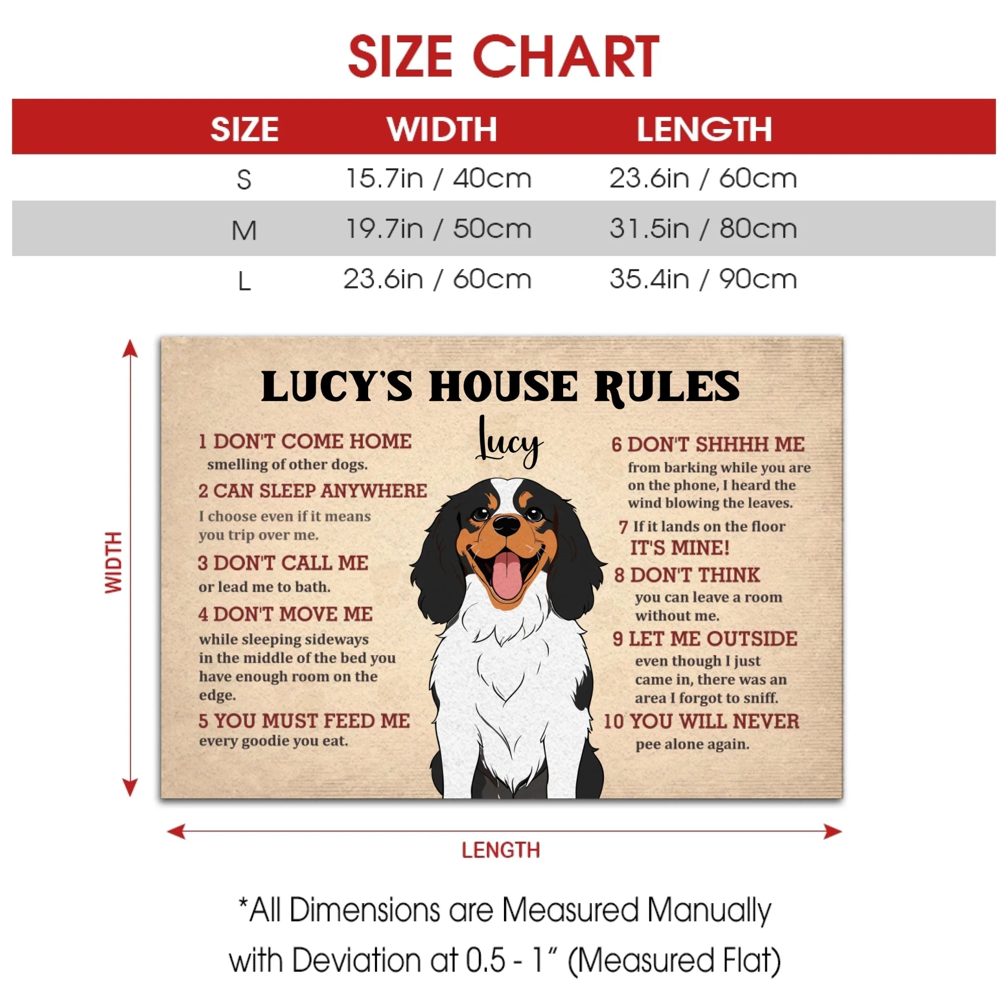 Personalized Dog Doormat – Funny House Rules Mat for Pet Lovers - 89Prints