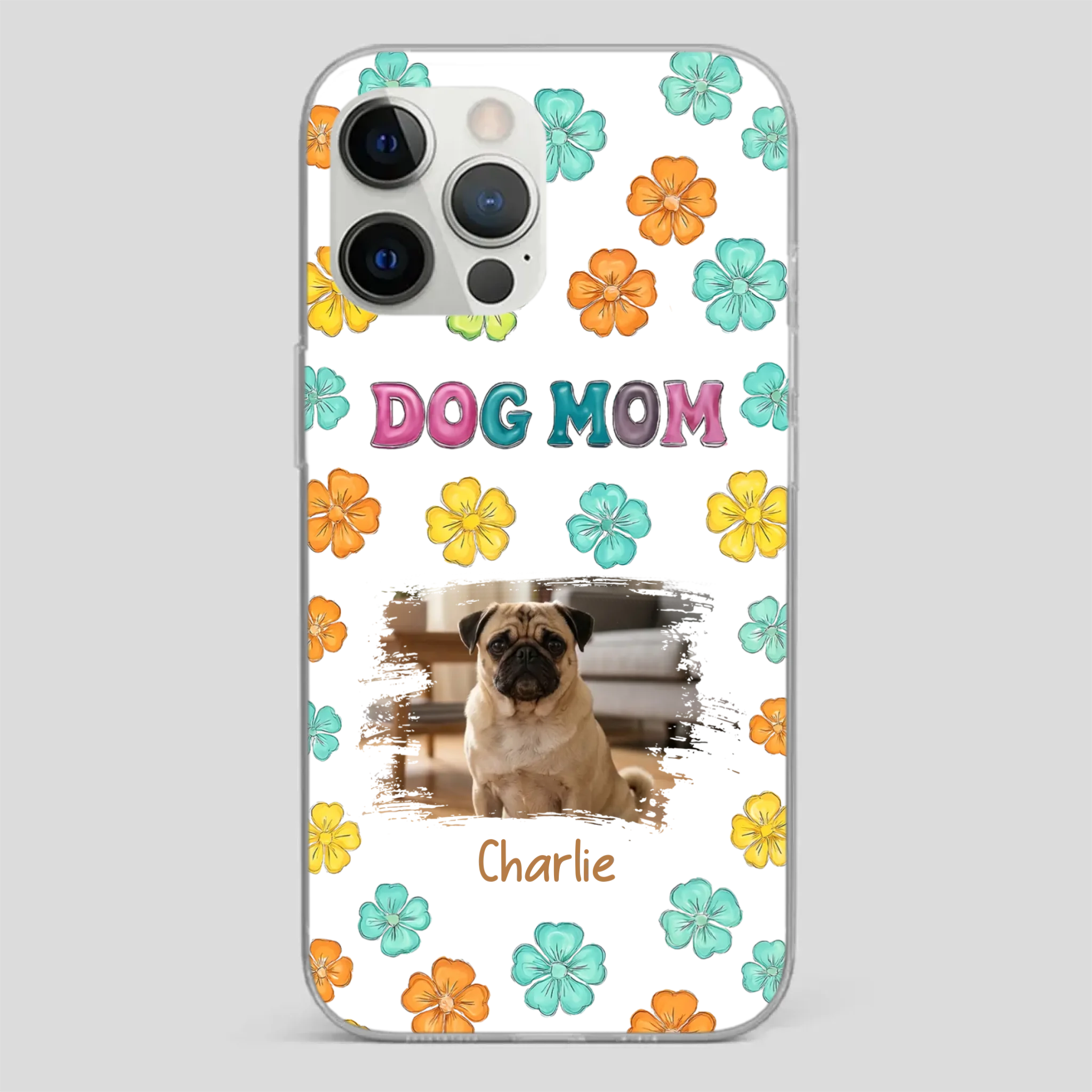 Personalized Pug Lover Phone Case – Custom Dog Name & Photo | 89Prints