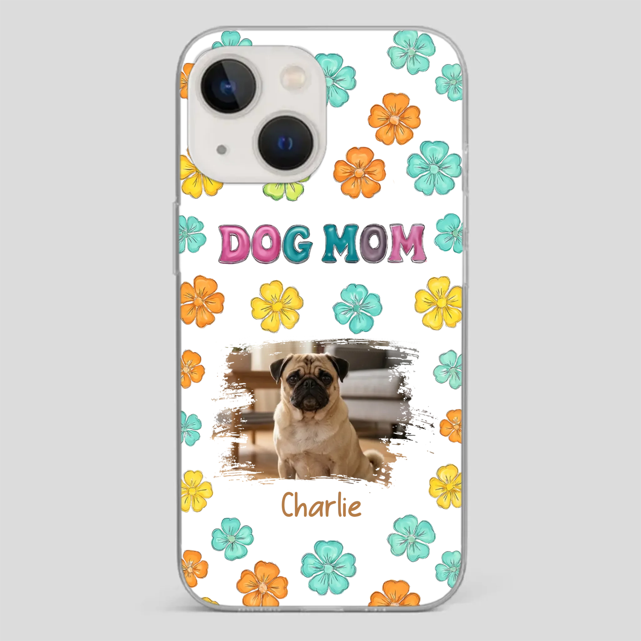 Personalized Pug Lover Phone Case – Custom Dog Name & Photo | 89Prints
