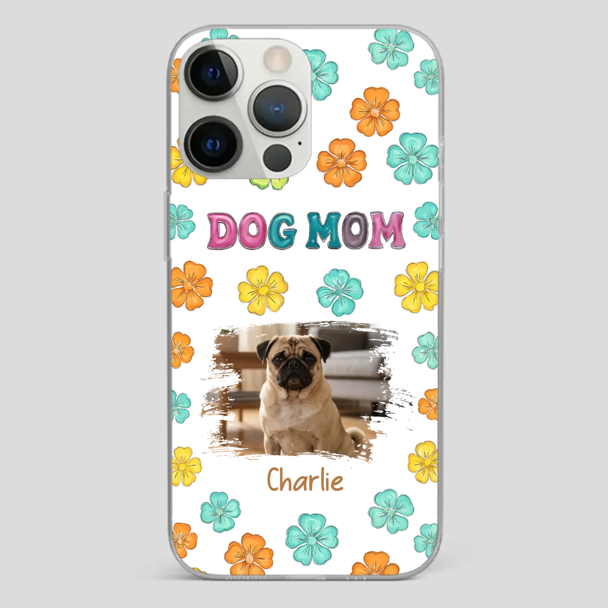 Personalized Pug Lover Phone Case – Custom Dog Name & Photo | 89Prints