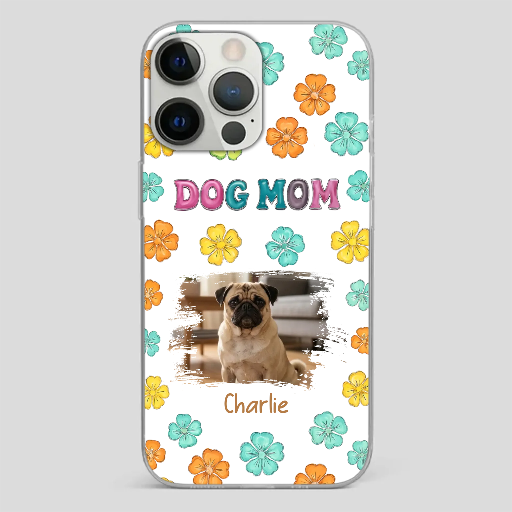 Personalized Pug Lover Phone Case – Custom Dog Name & Photo | 89Prints