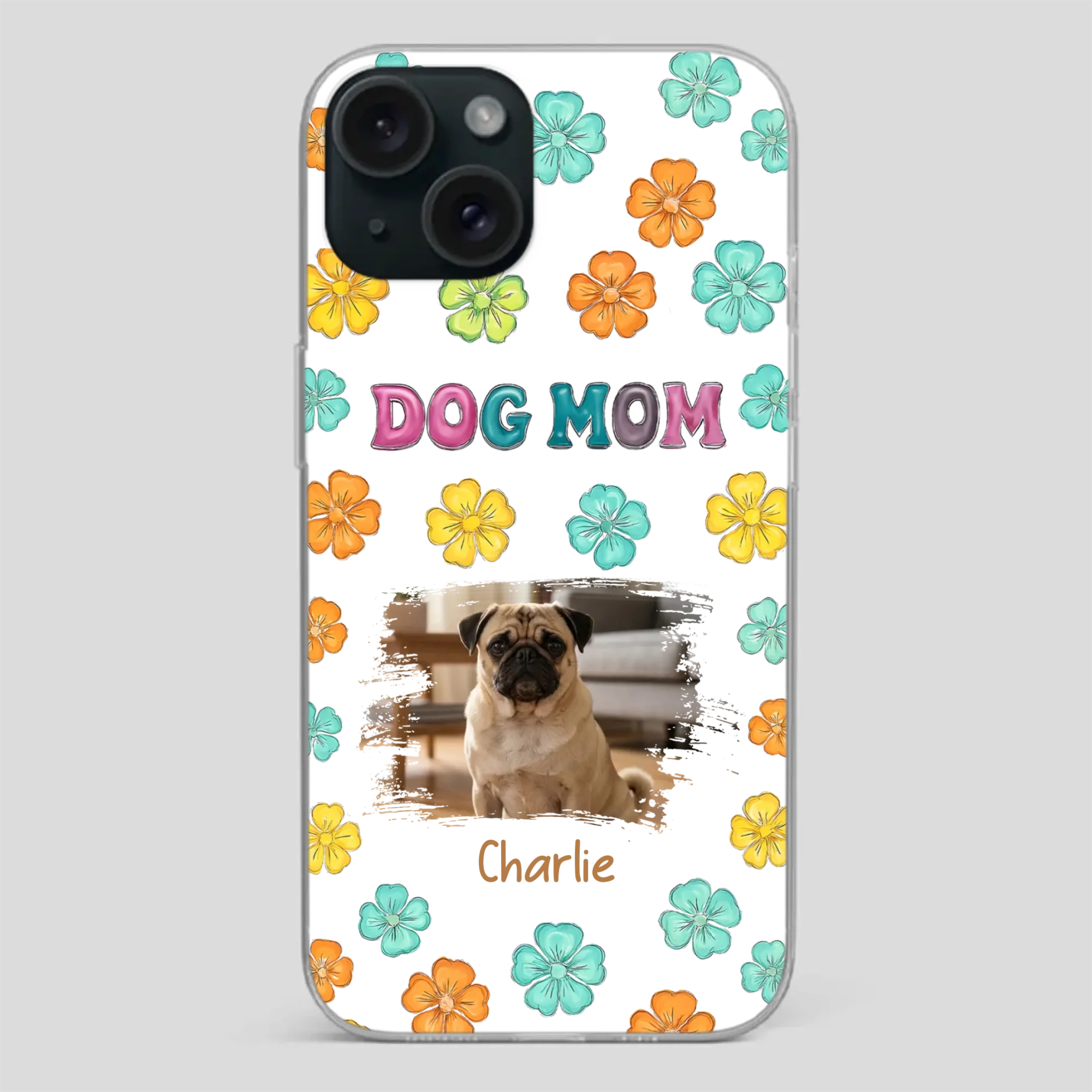 Personalized Pug Lover Phone Case – Custom Dog Name & Photo | 89Prints