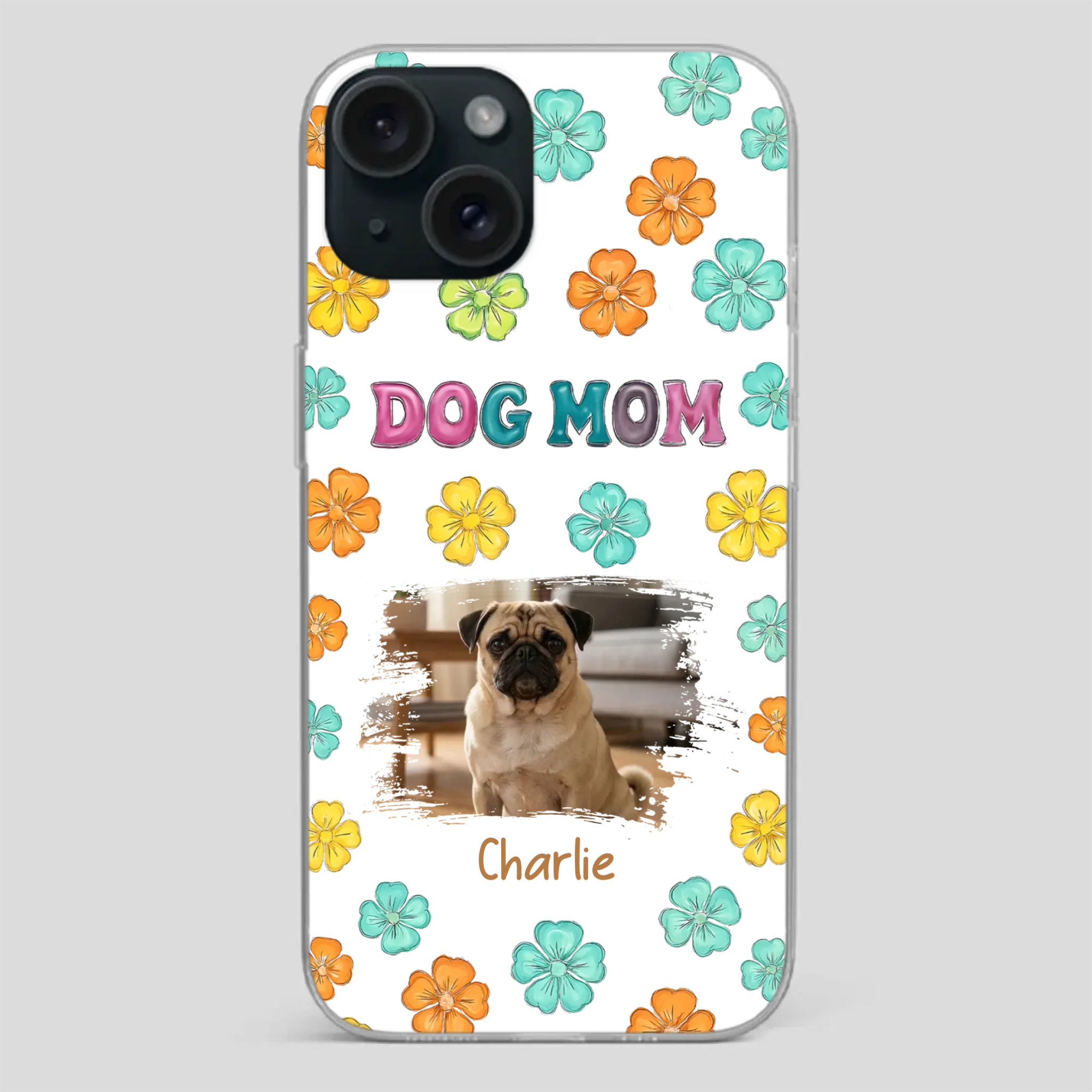 Personalized Pug Lover Phone Case – Custom Dog Name & Photo | 89Prints