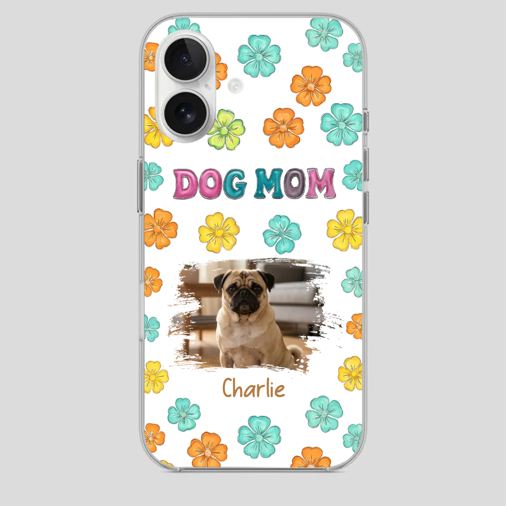 Personalized Pug Lover Phone Case – Custom Dog Name & Photo | 89Prints