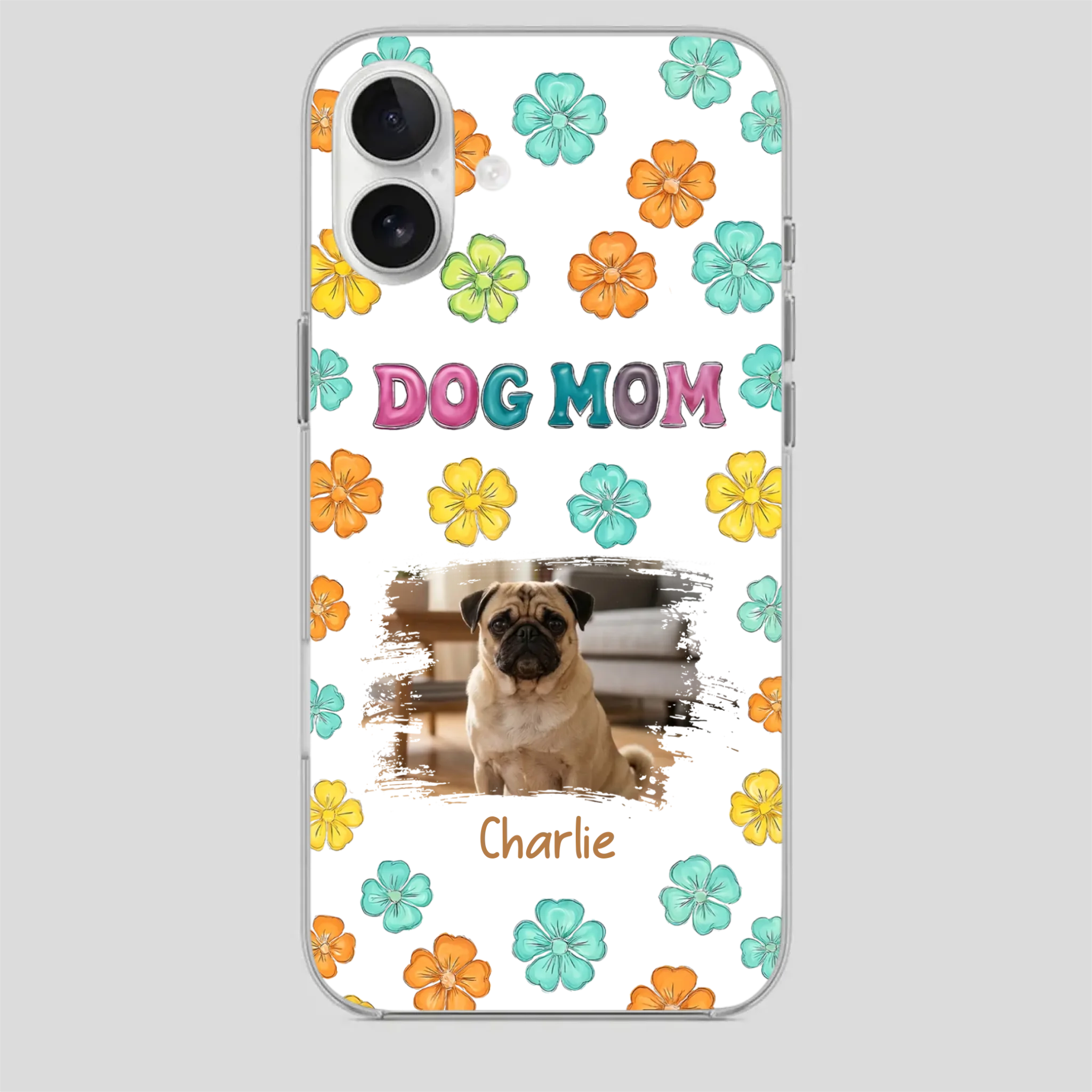 Personalized Pug Lover Phone Case – Custom Dog Name & Photo | 89Prints