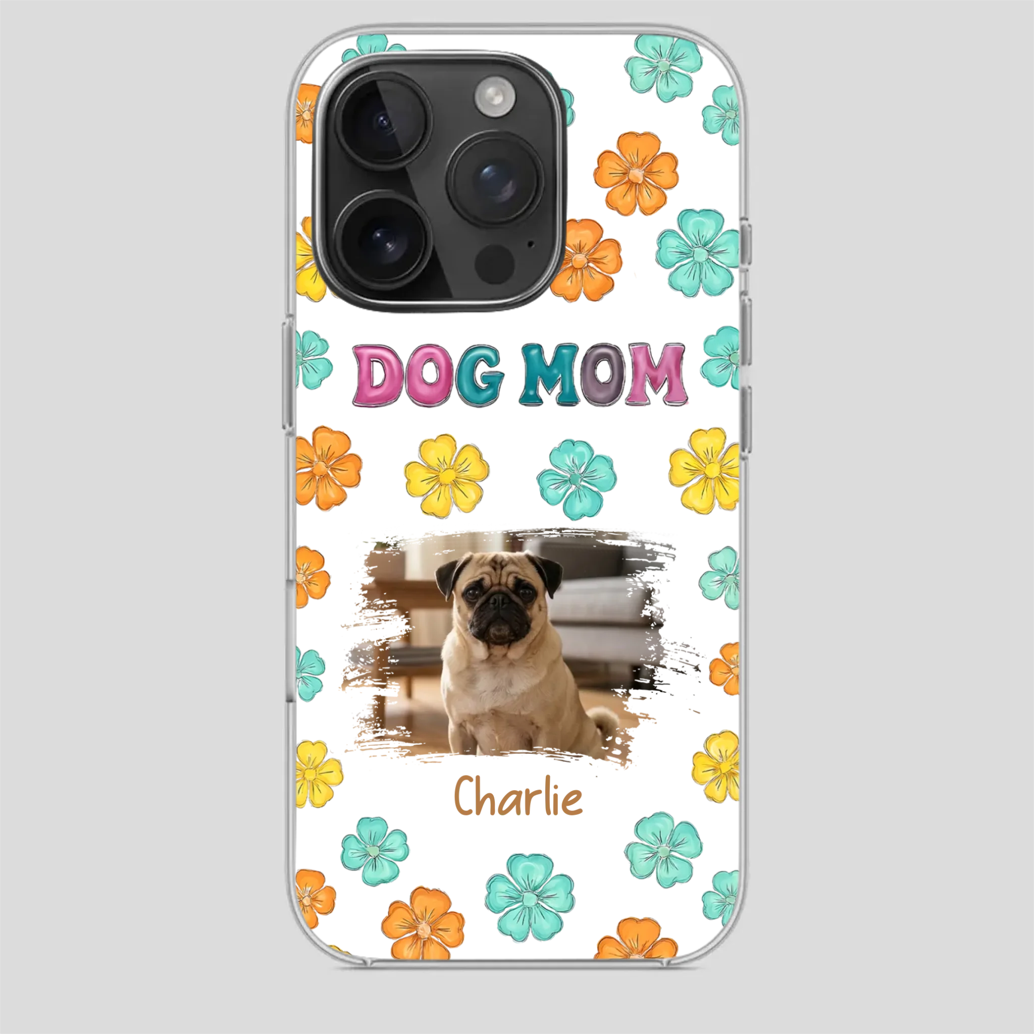 Personalized Pug Lover Phone Case – Custom Dog Name & Photo | 89Prints