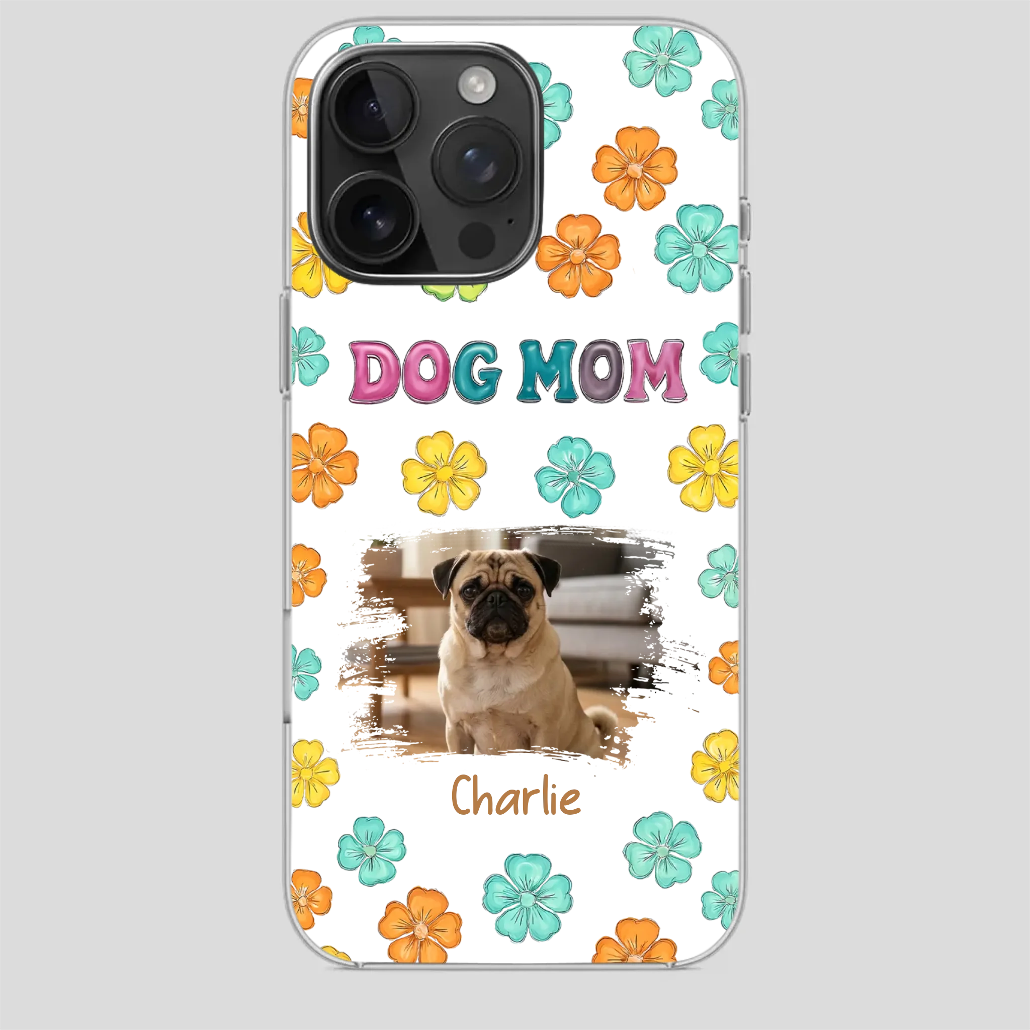 Personalized Pug Lover Phone Case – Custom Dog Name & Photo | 89Prints