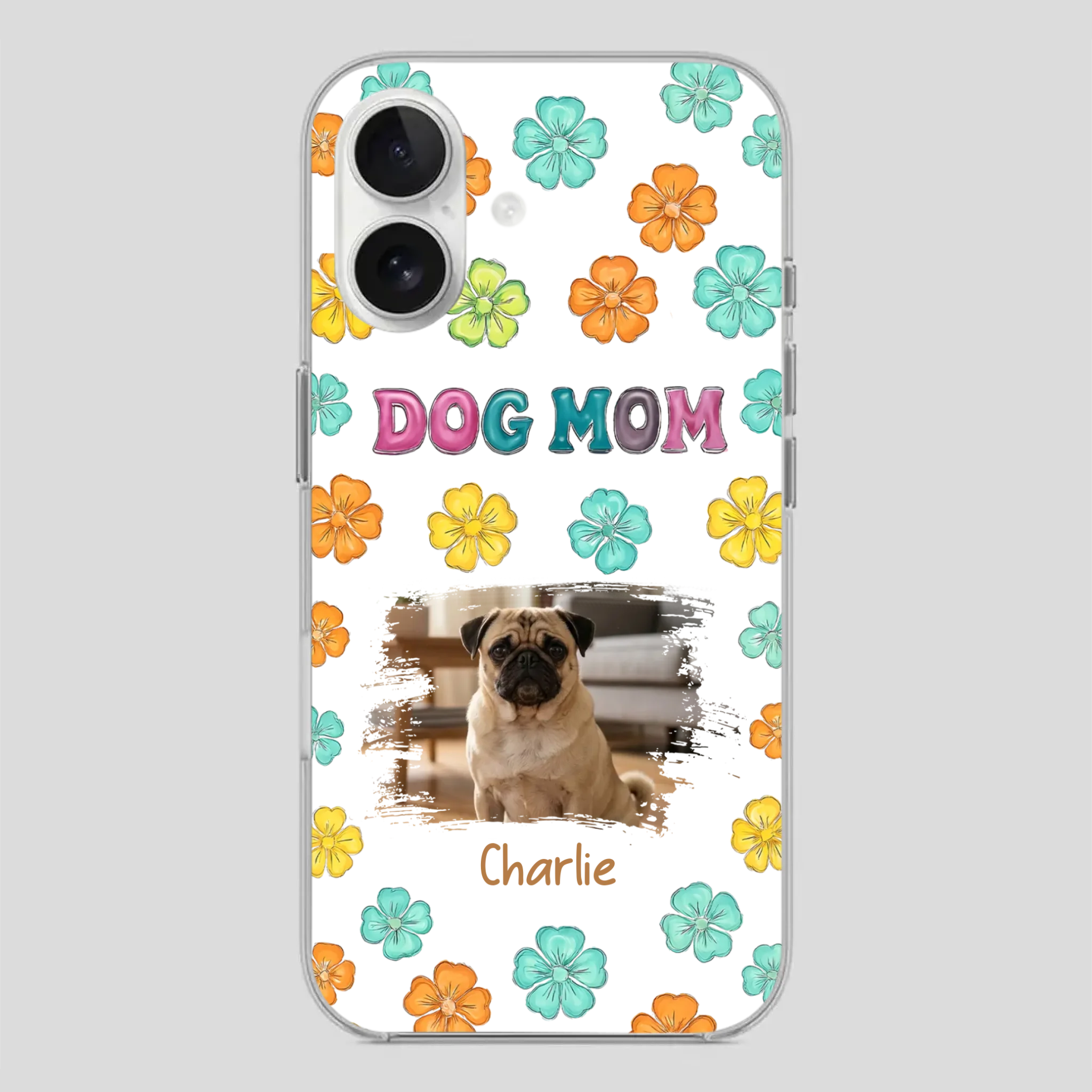 Personalized Pug Lover Phone Case – Custom Dog Name & Photo | 89Prints