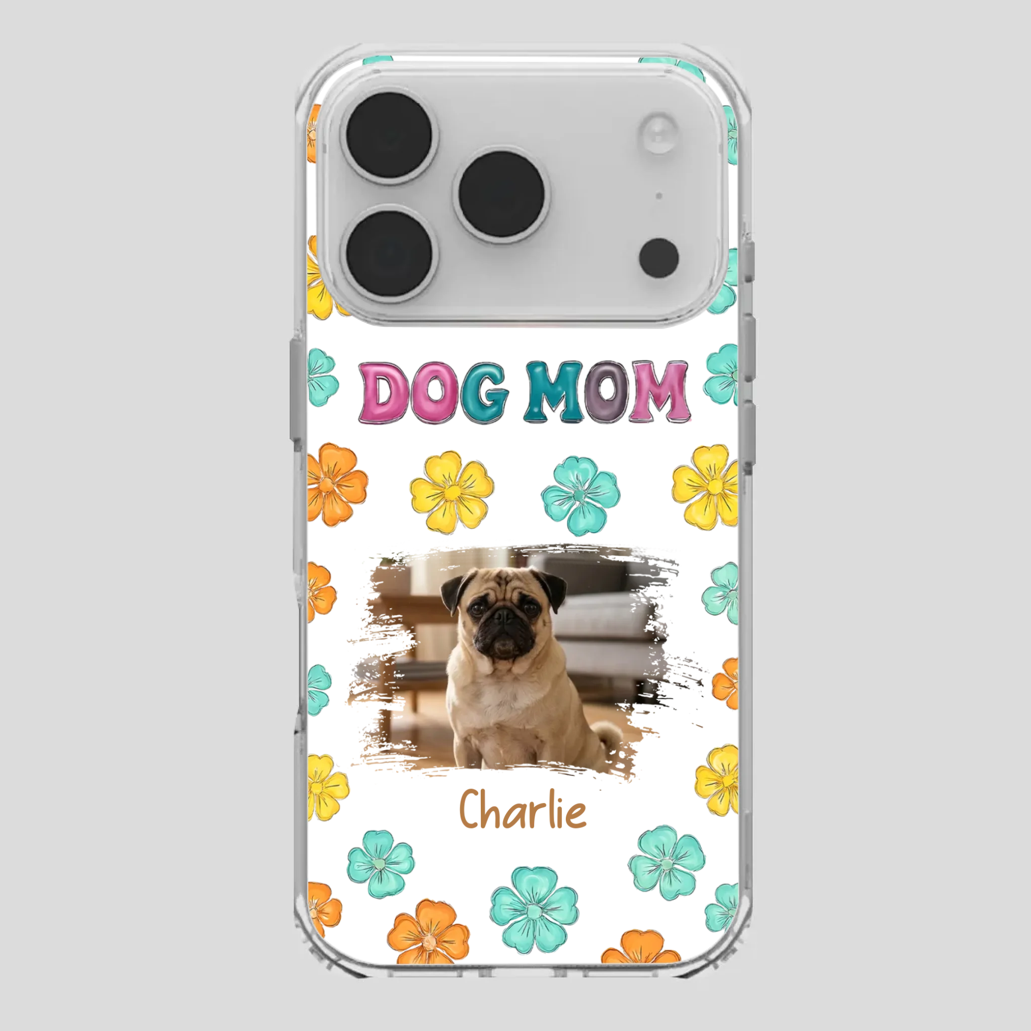 Personalized Pug Lover Phone Case – Custom Dog Name & Photo | 89Prints