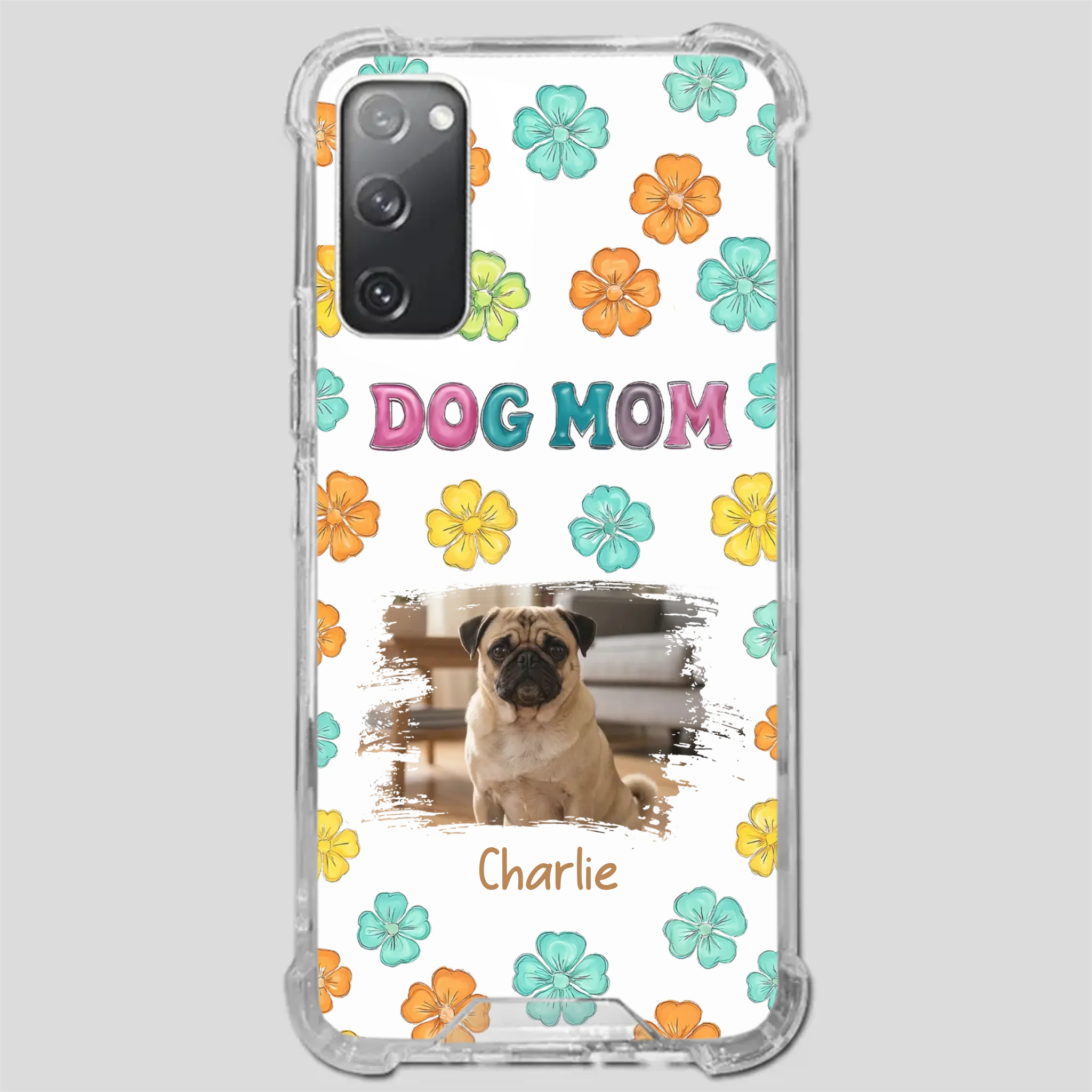 Personalized Pug Lover Phone Case – Custom Dog Name & Photo | 89Prints