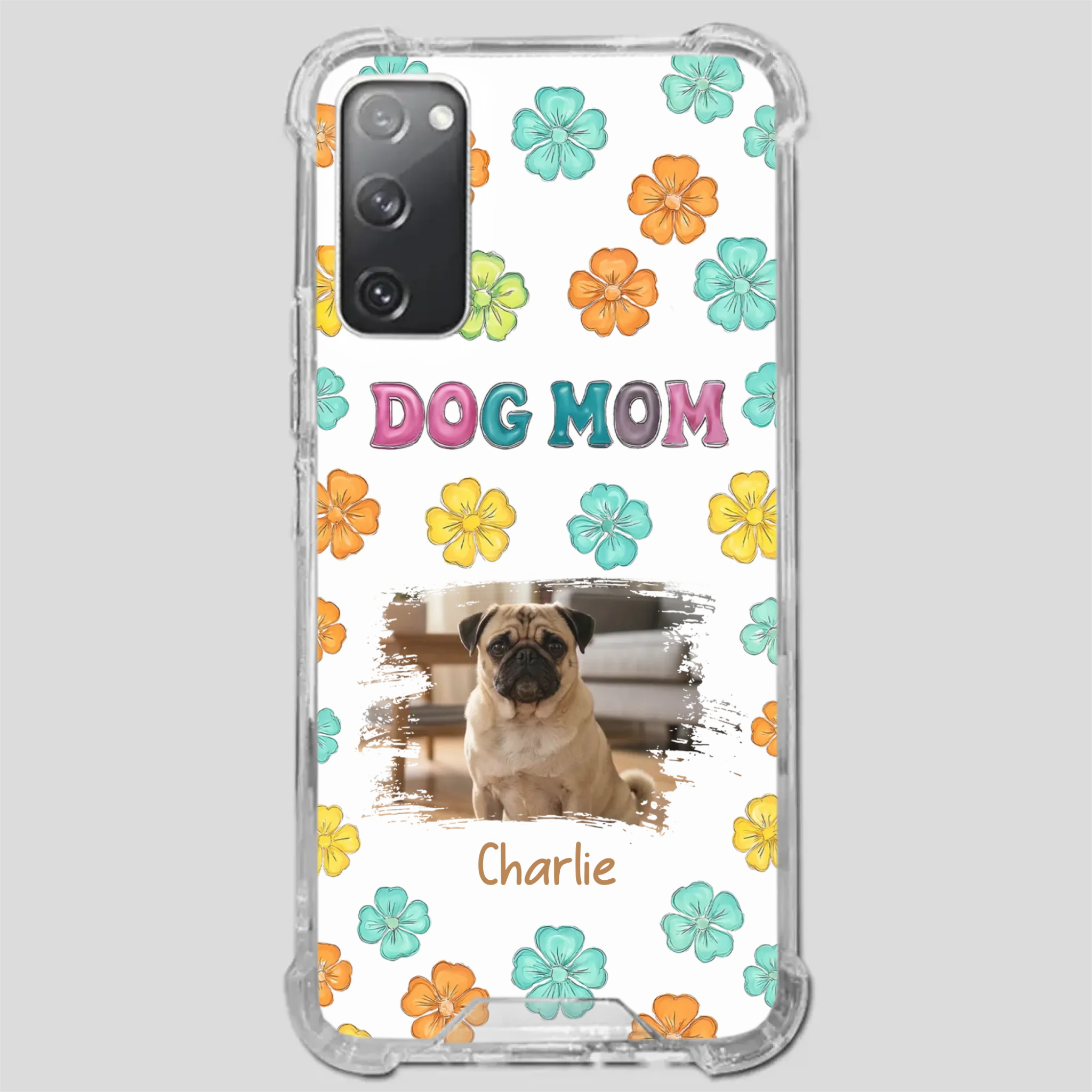 Personalized Pug Lover Phone Case – Custom Dog Name & Photo | 89Prints