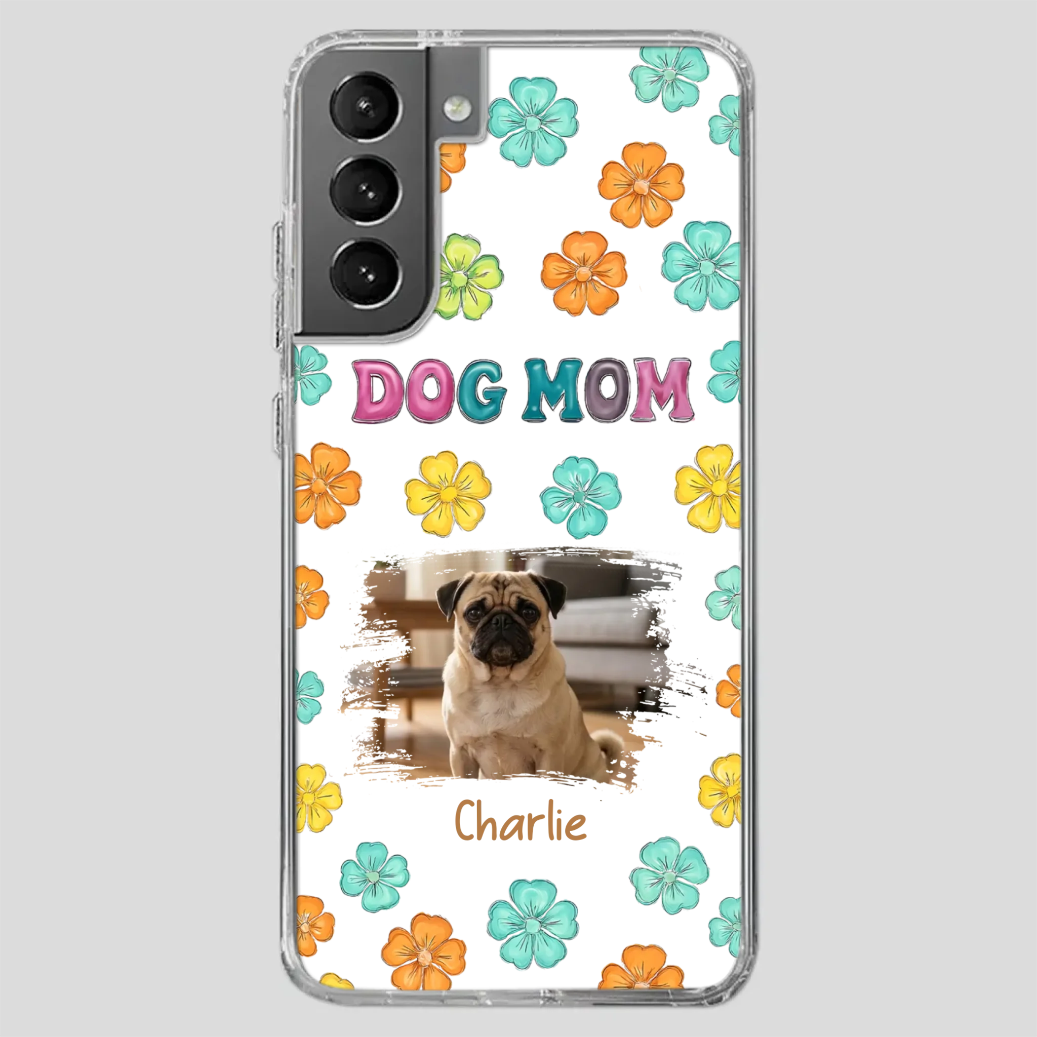 Personalized Pug Lover Phone Case – Custom Dog Name & Photo | 89Prints