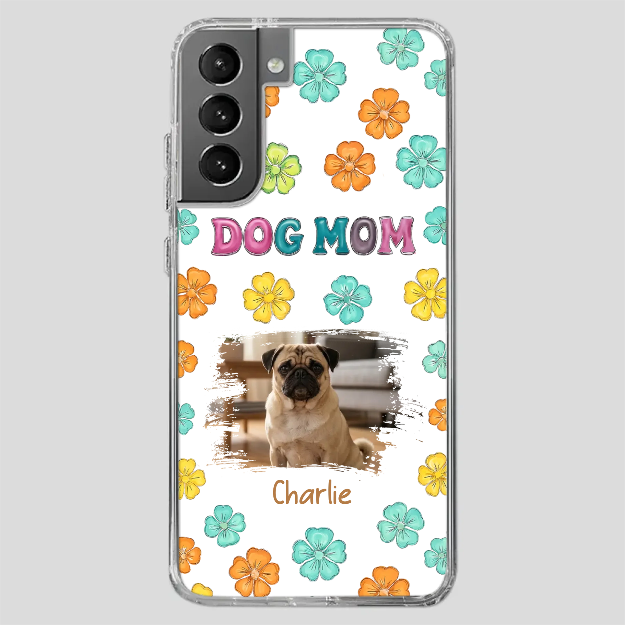 Personalized Pug Lover Phone Case – Custom Dog Name & Photo | 89Prints