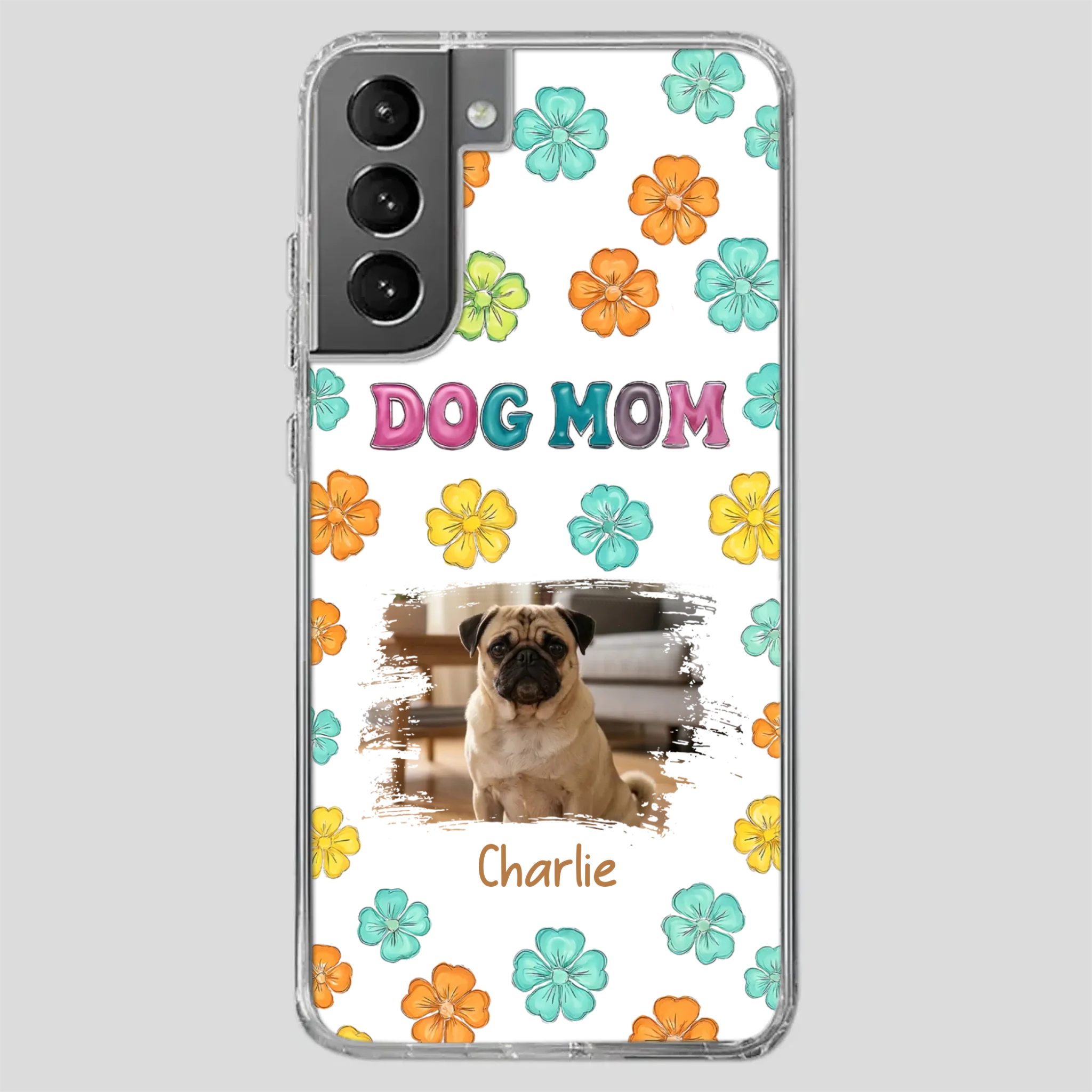 Personalized Pug Lover Phone Case – Custom Dog Name & Photo | 89Prints