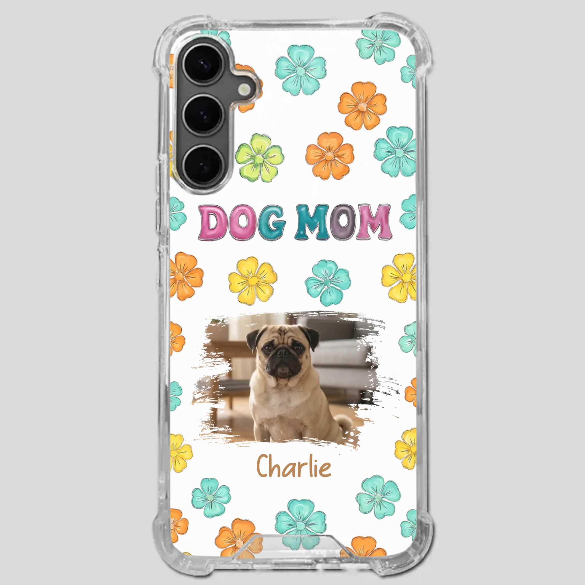 Personalized Pug Lover Phone Case – Custom Dog Name & Photo | 89Prints