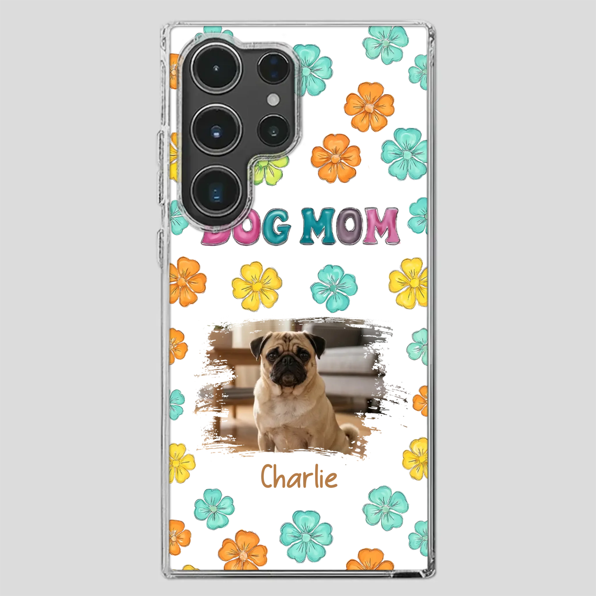 Personalized Pug Lover Phone Case – Custom Dog Name & Photo | 89Prints