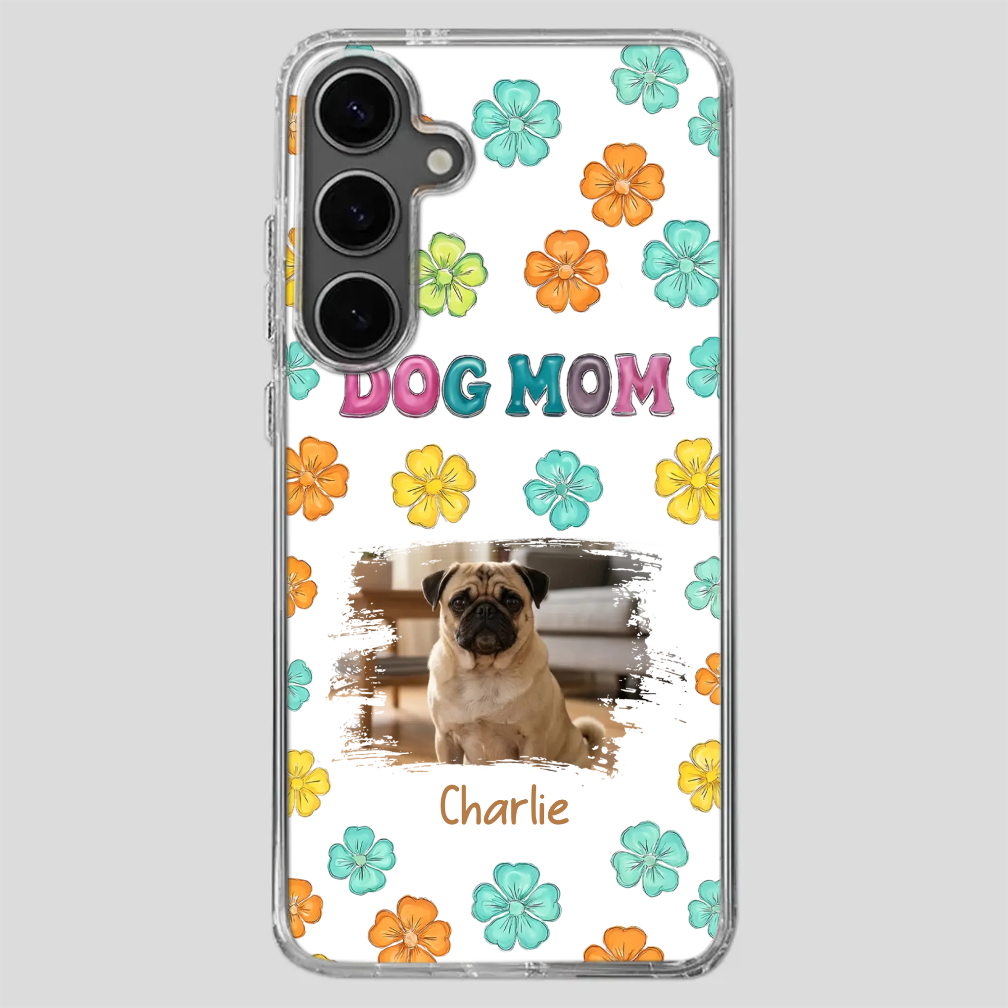 Personalized Pug Lover Phone Case – Custom Dog Name & Photo | 89Prints