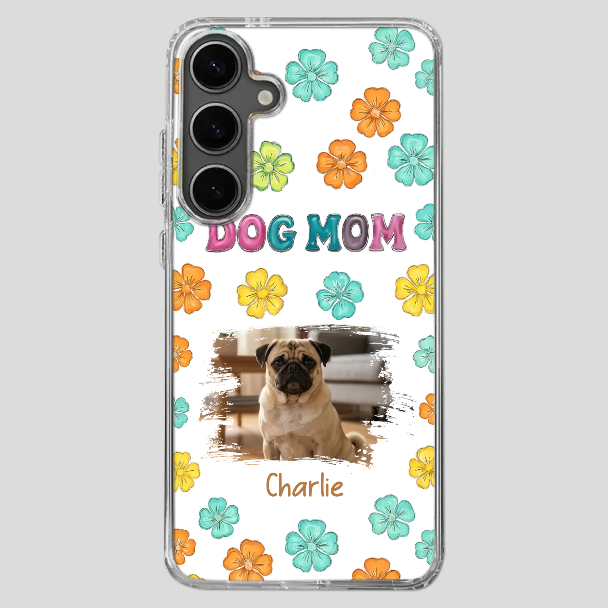 Personalized Pug Lover Phone Case – Custom Dog Name & Photo | 89Prints