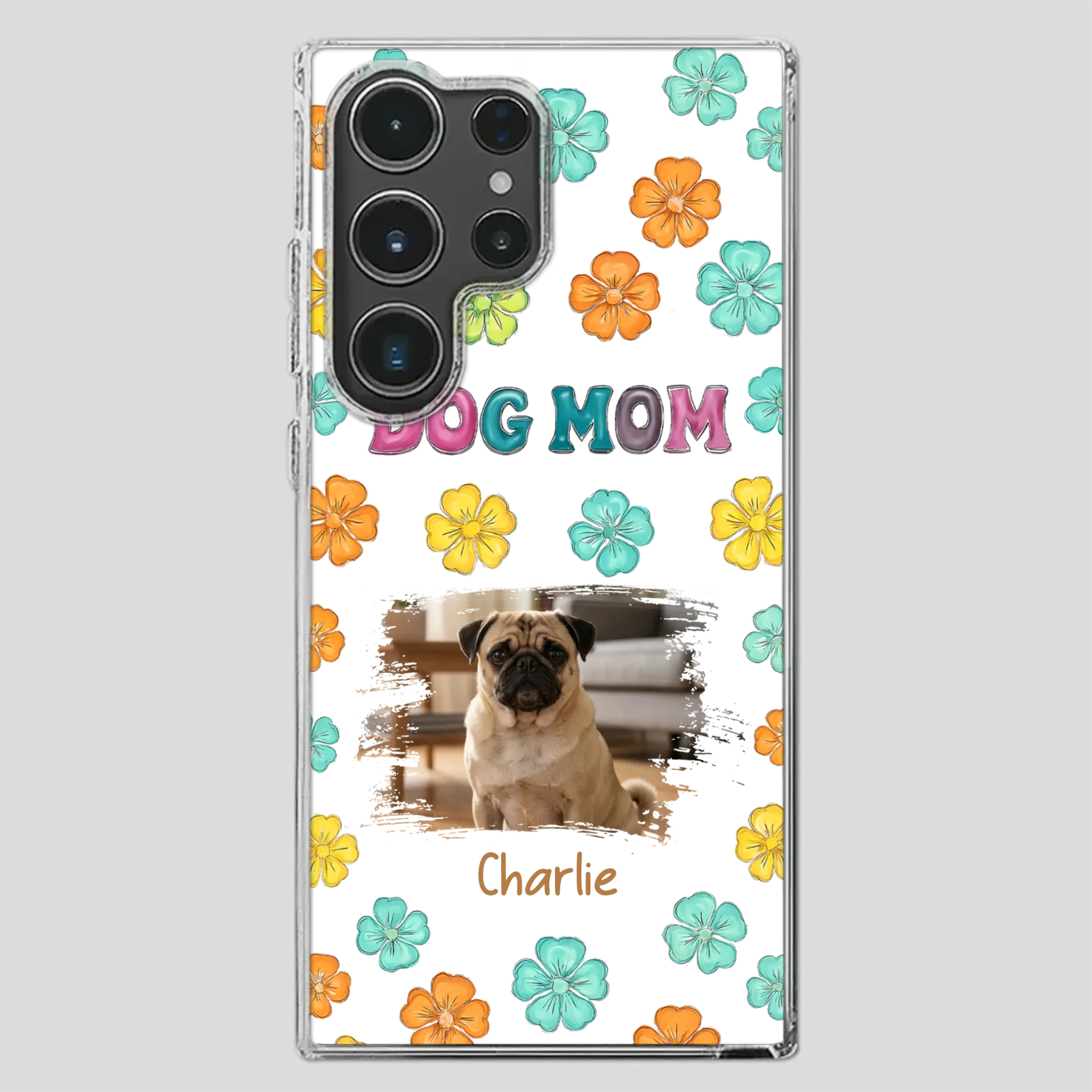 Personalized Pug Lover Phone Case – Custom Dog Name & Photo | 89Prints