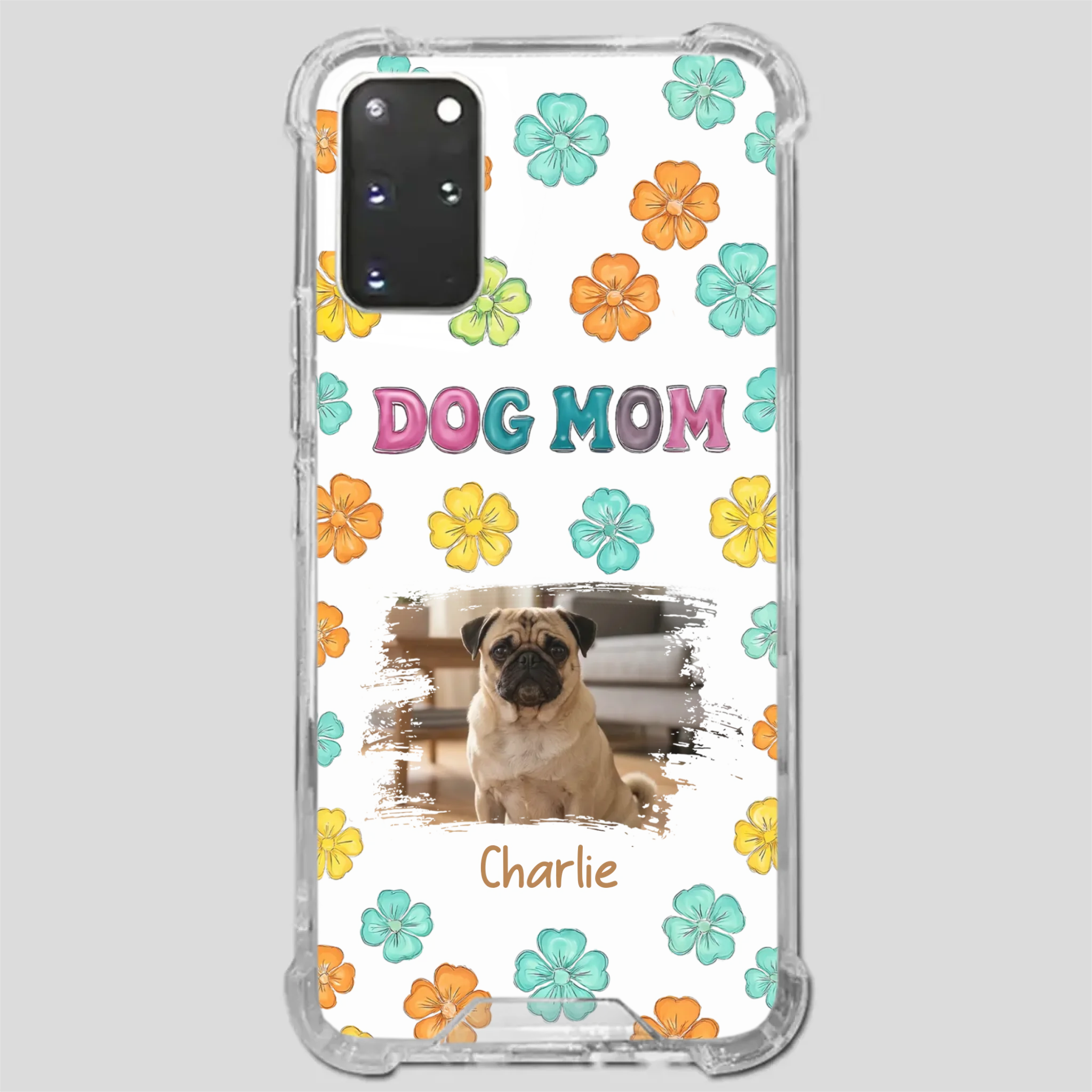 Personalized Pug Lover Phone Case – Custom Dog Name & Photo | 89Prints