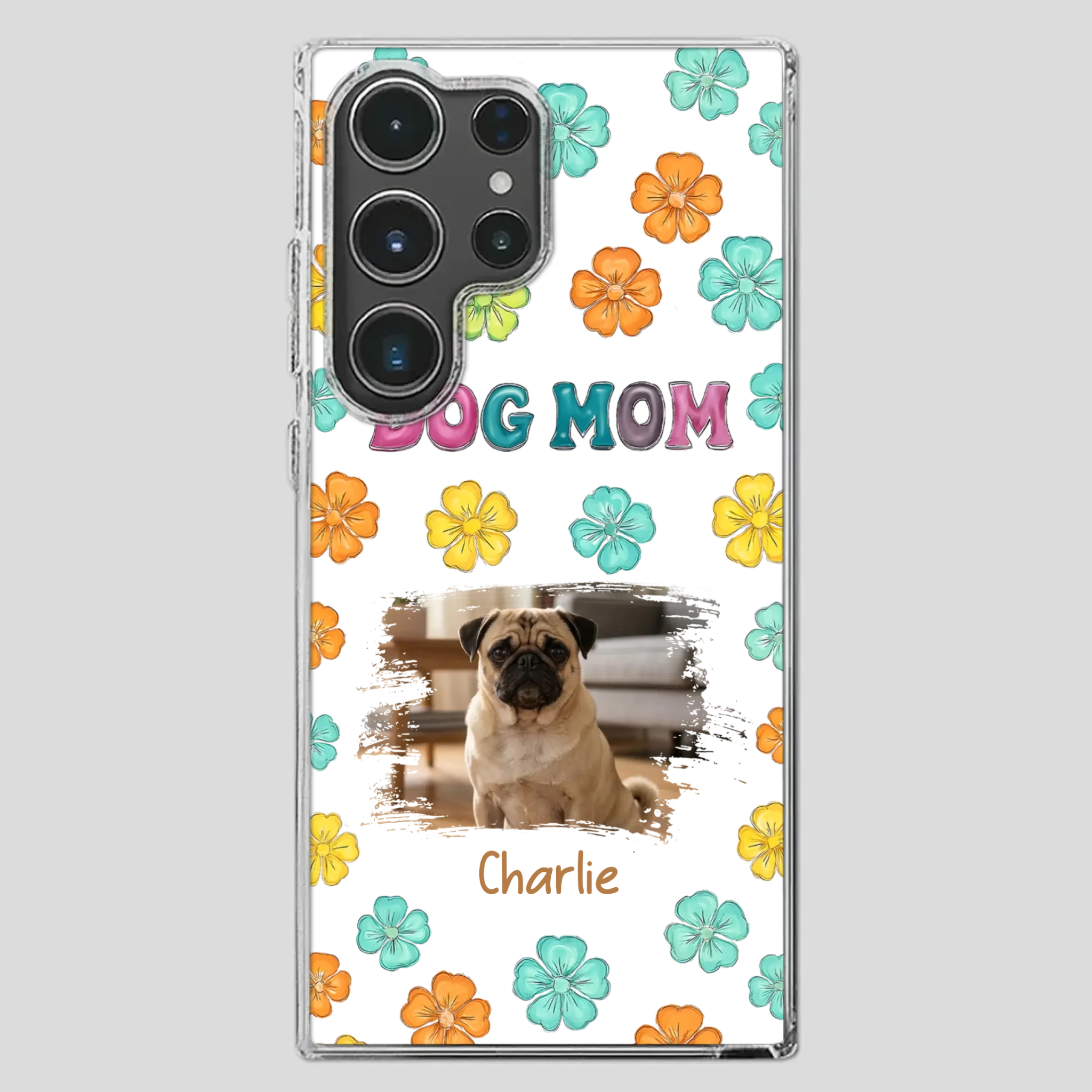 Personalized Pug Lover Phone Case – Custom Dog Name & Photo | 89Prints