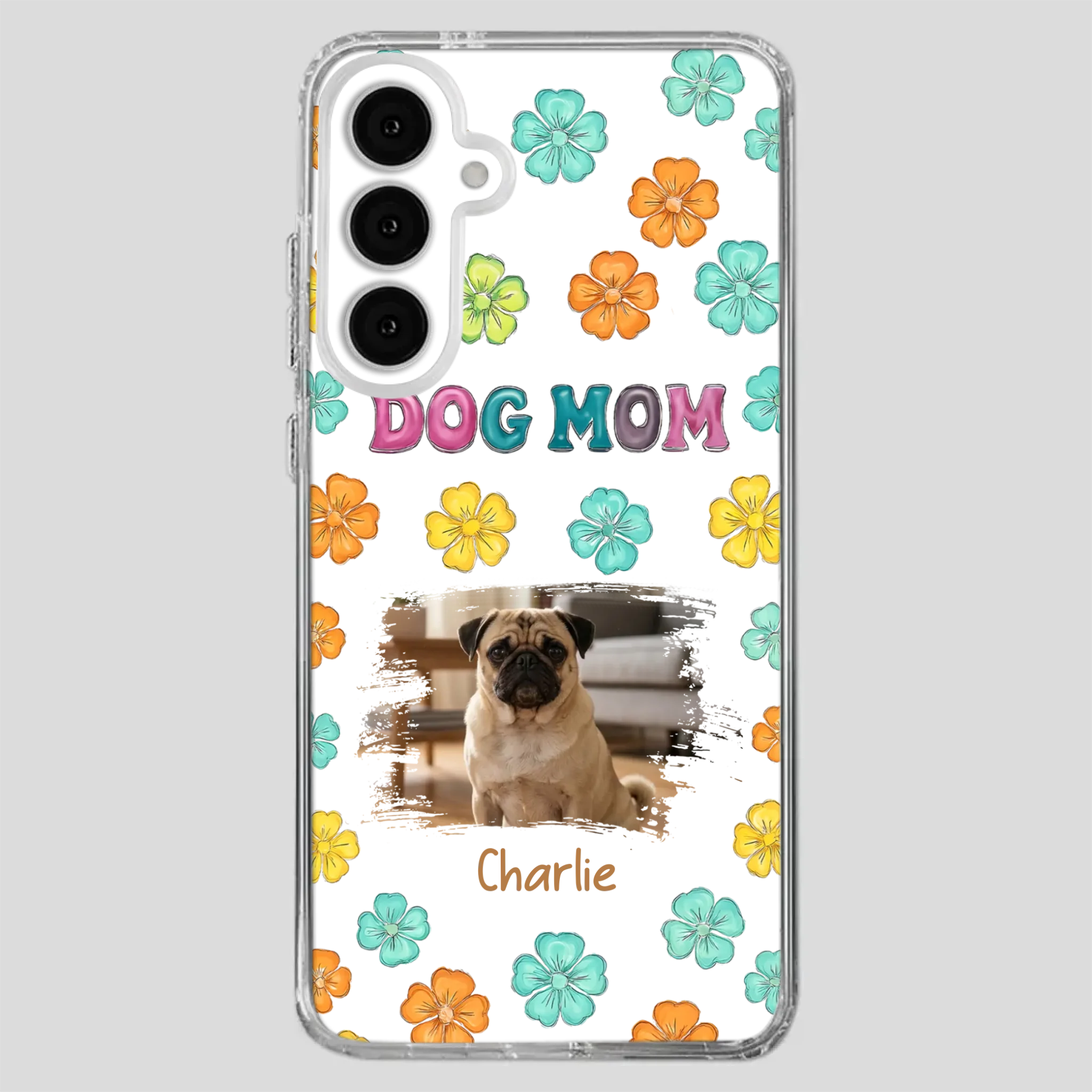 Personalized Pug Lover Phone Case – Custom Dog Name & Photo | 89Prints