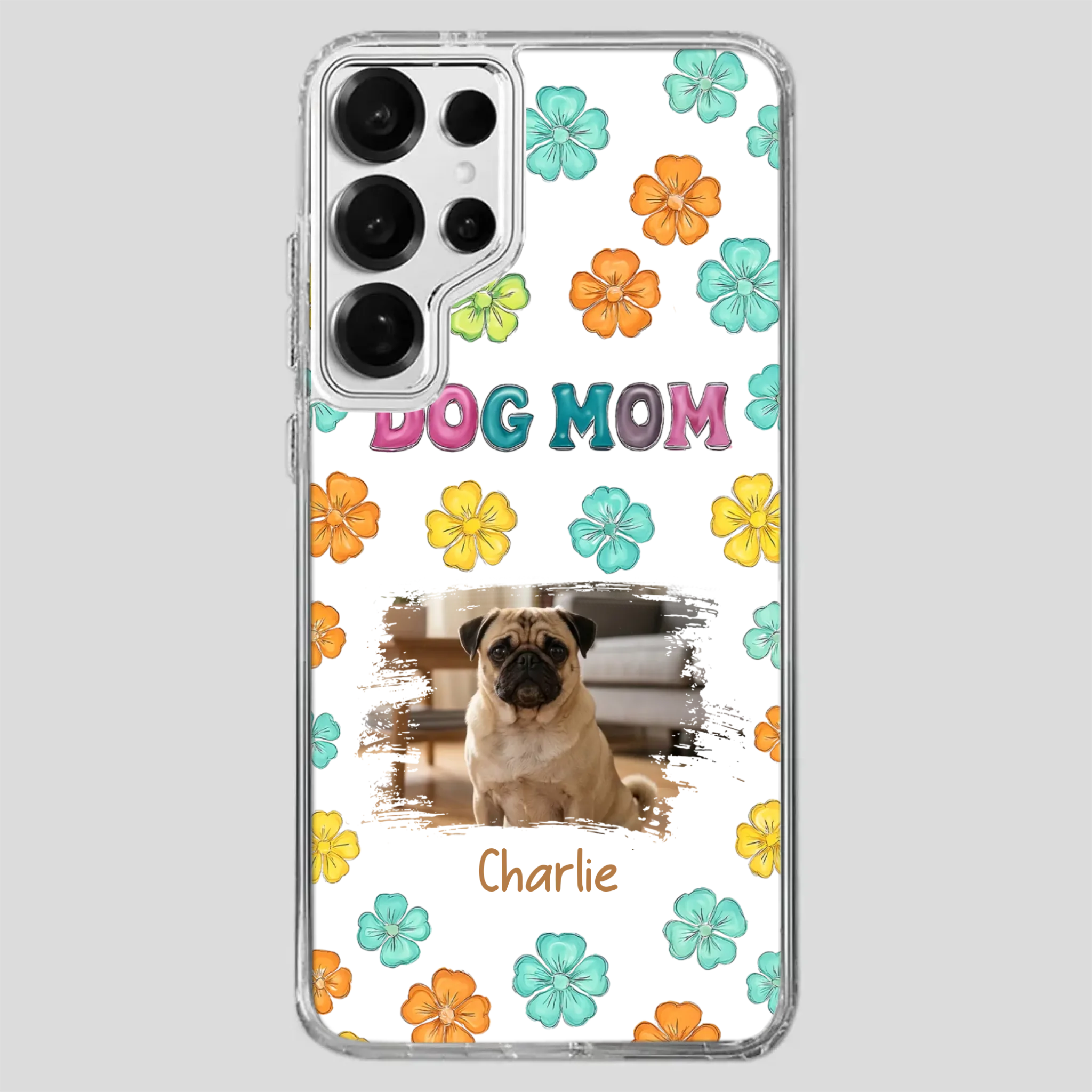 Personalized Pug Lover Phone Case – Custom Dog Name & Photo | 89Prints