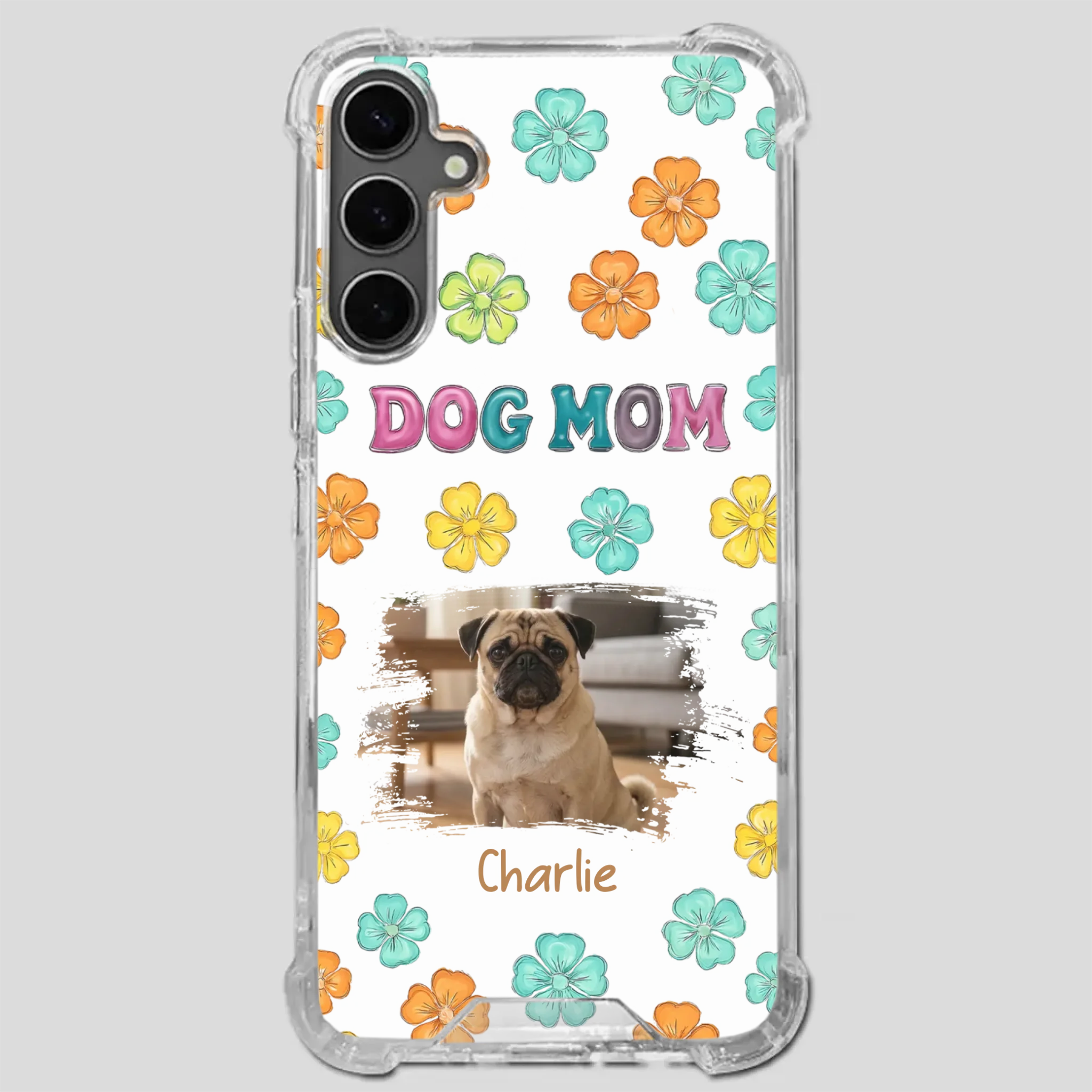 Personalized Pug Lover Phone Case – Custom Dog Name & Photo | 89Prints