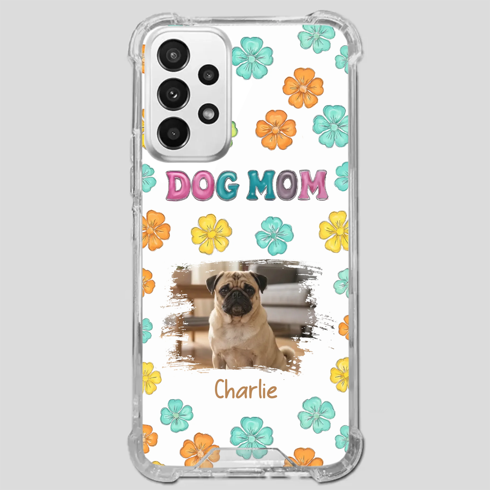 Personalized Pug Lover Phone Case – Custom Dog Name & Photo | 89Prints