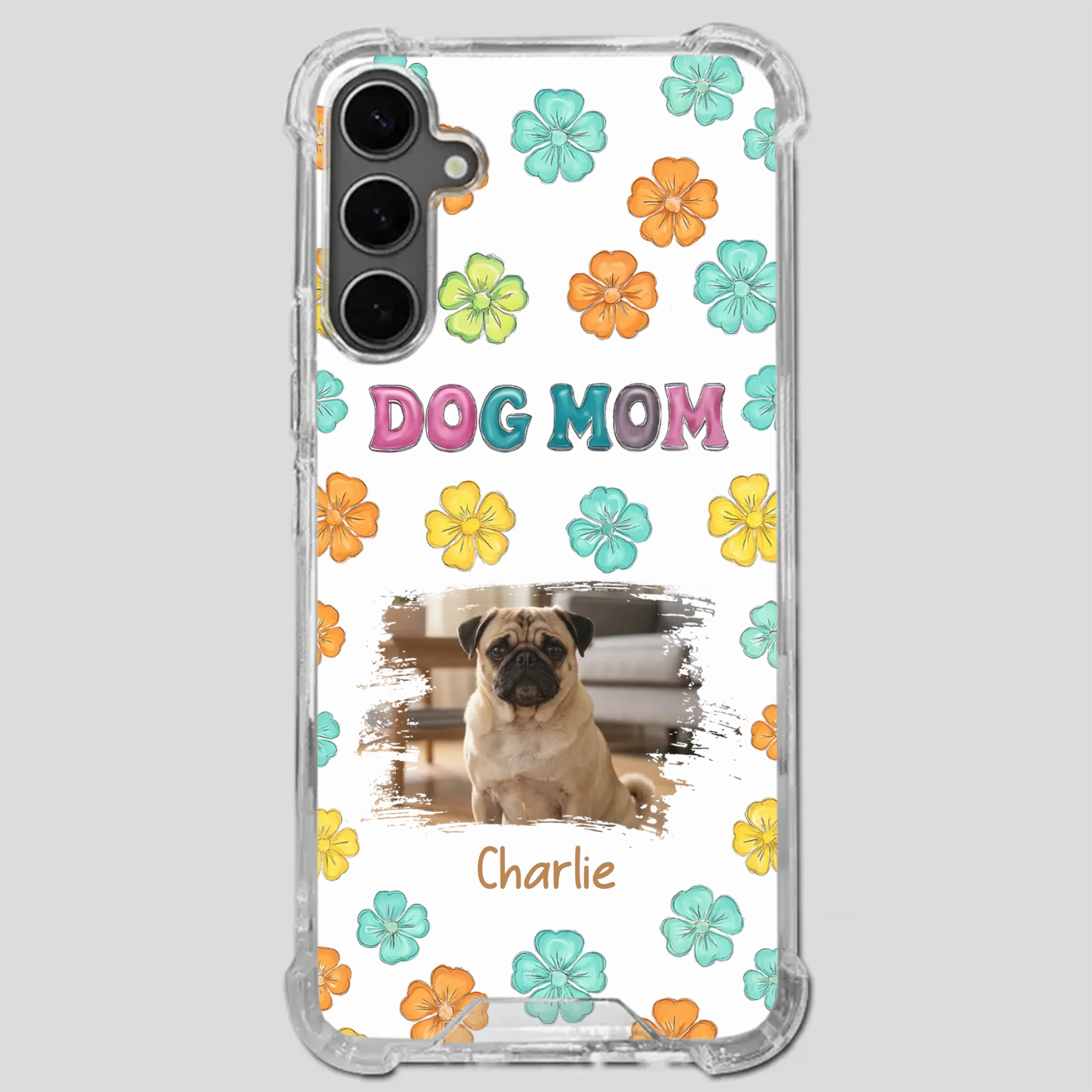 Personalized Pug Lover Phone Case – Custom Dog Name & Photo | 89Prints