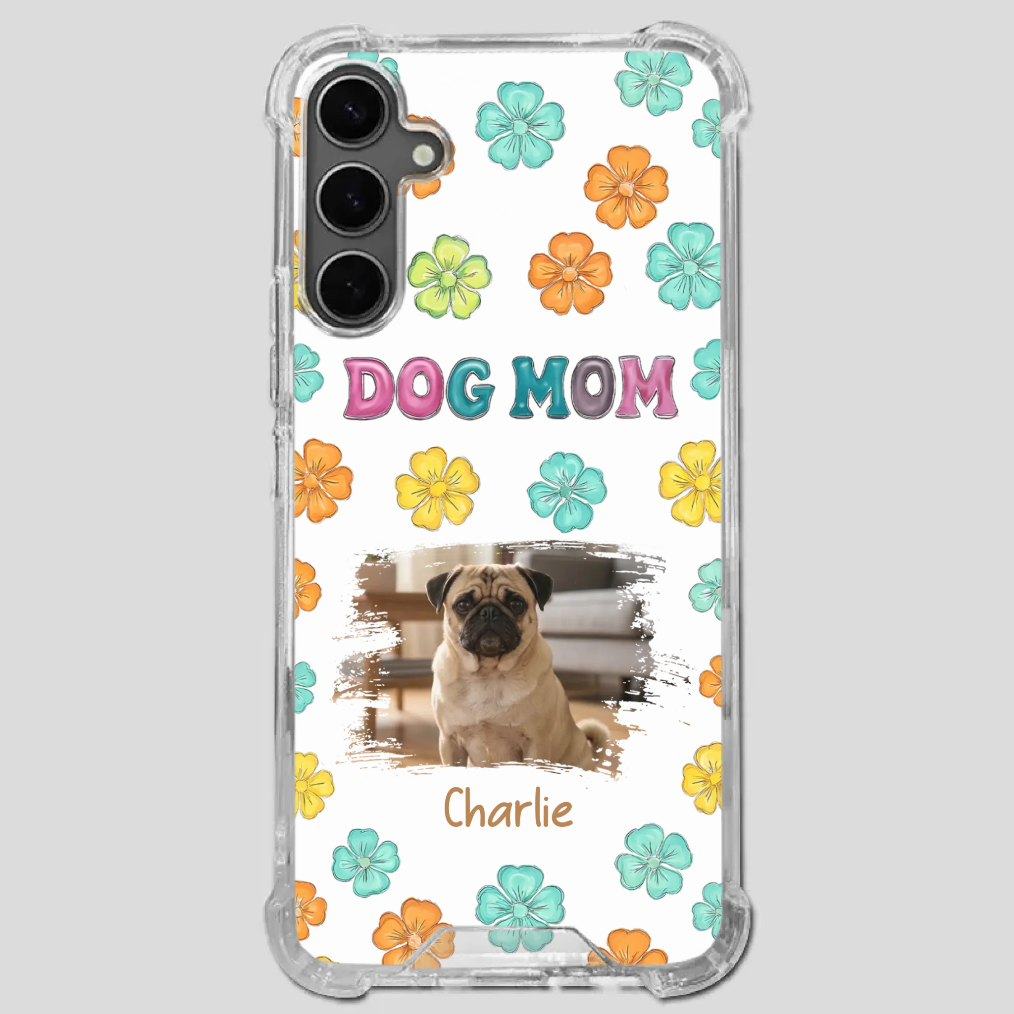 Personalized Pug Lover Phone Case – Custom Dog Name & Photo | 89Prints