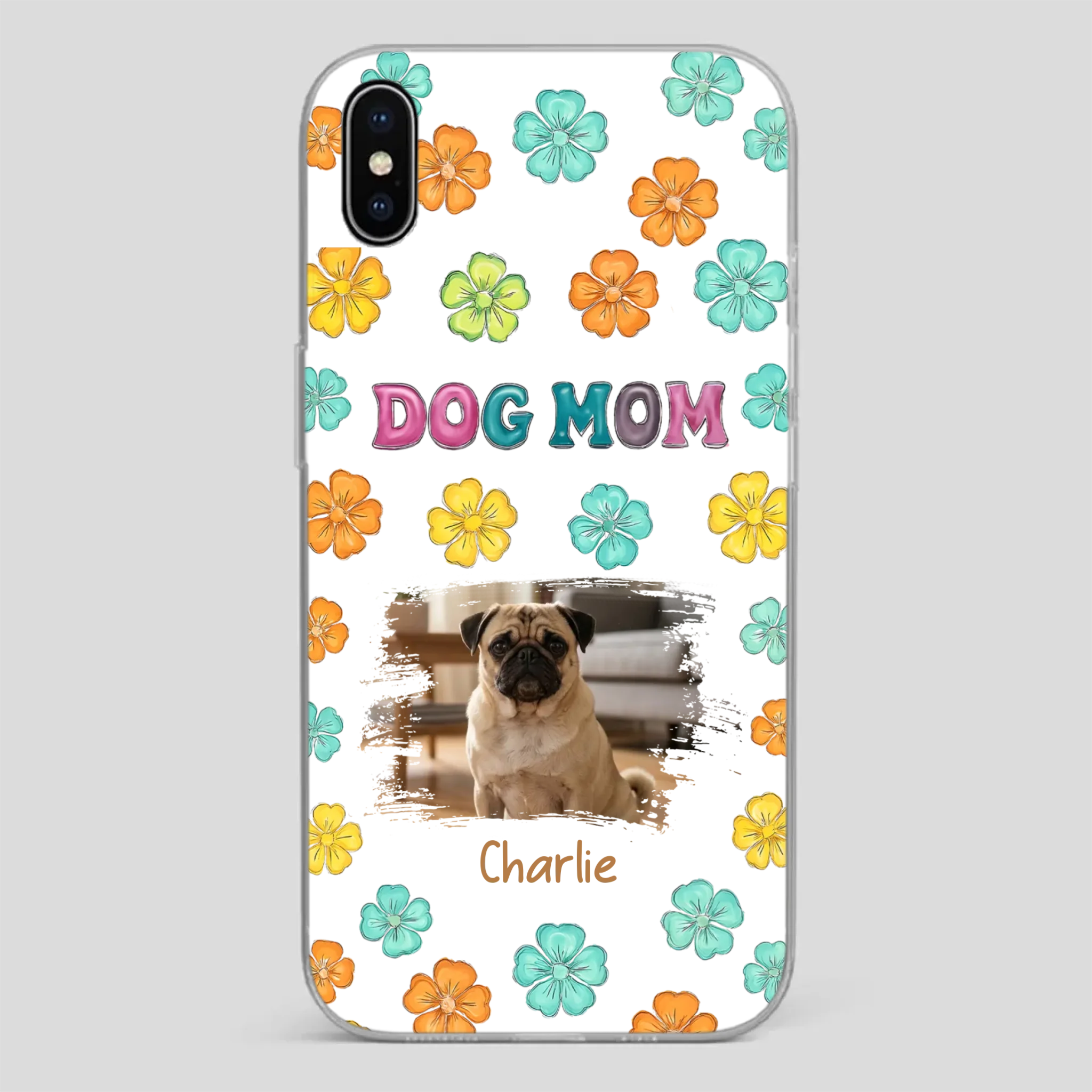 Personalized Pug Lover Phone Case – Custom Dog Name & Photo | 89Prints