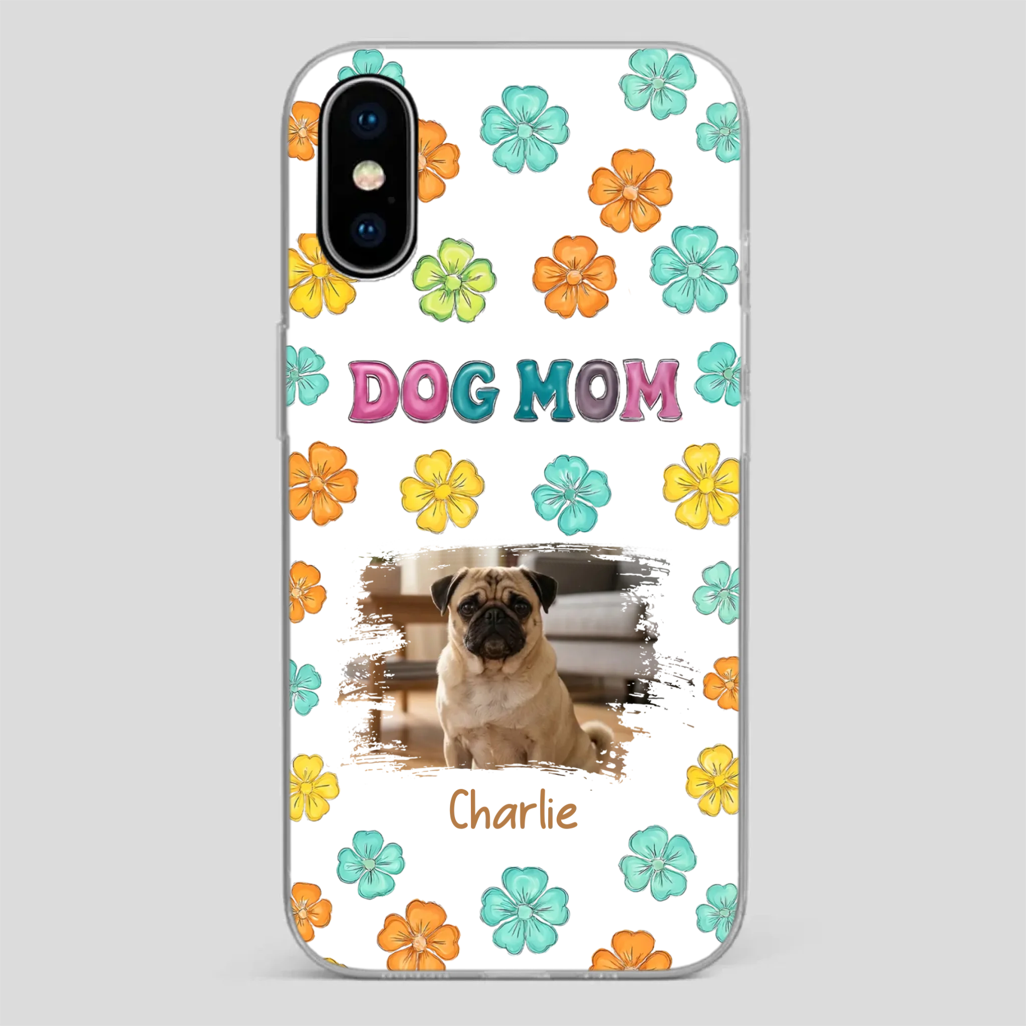 Personalized Pug Lover Phone Case – Custom Dog Name & Photo | 89Prints
