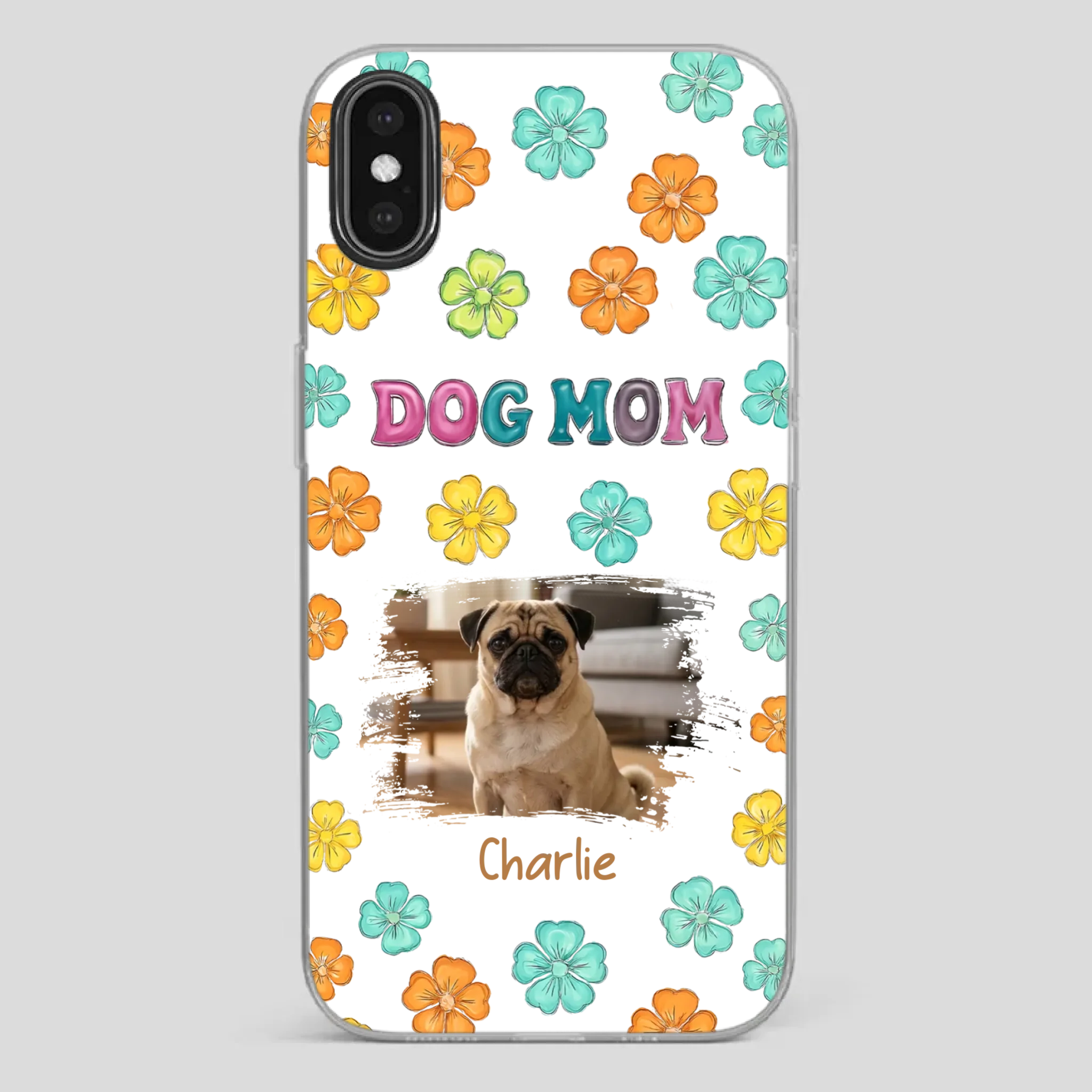 Personalized Pug Lover Phone Case – Custom Dog Name & Photo | 89Prints