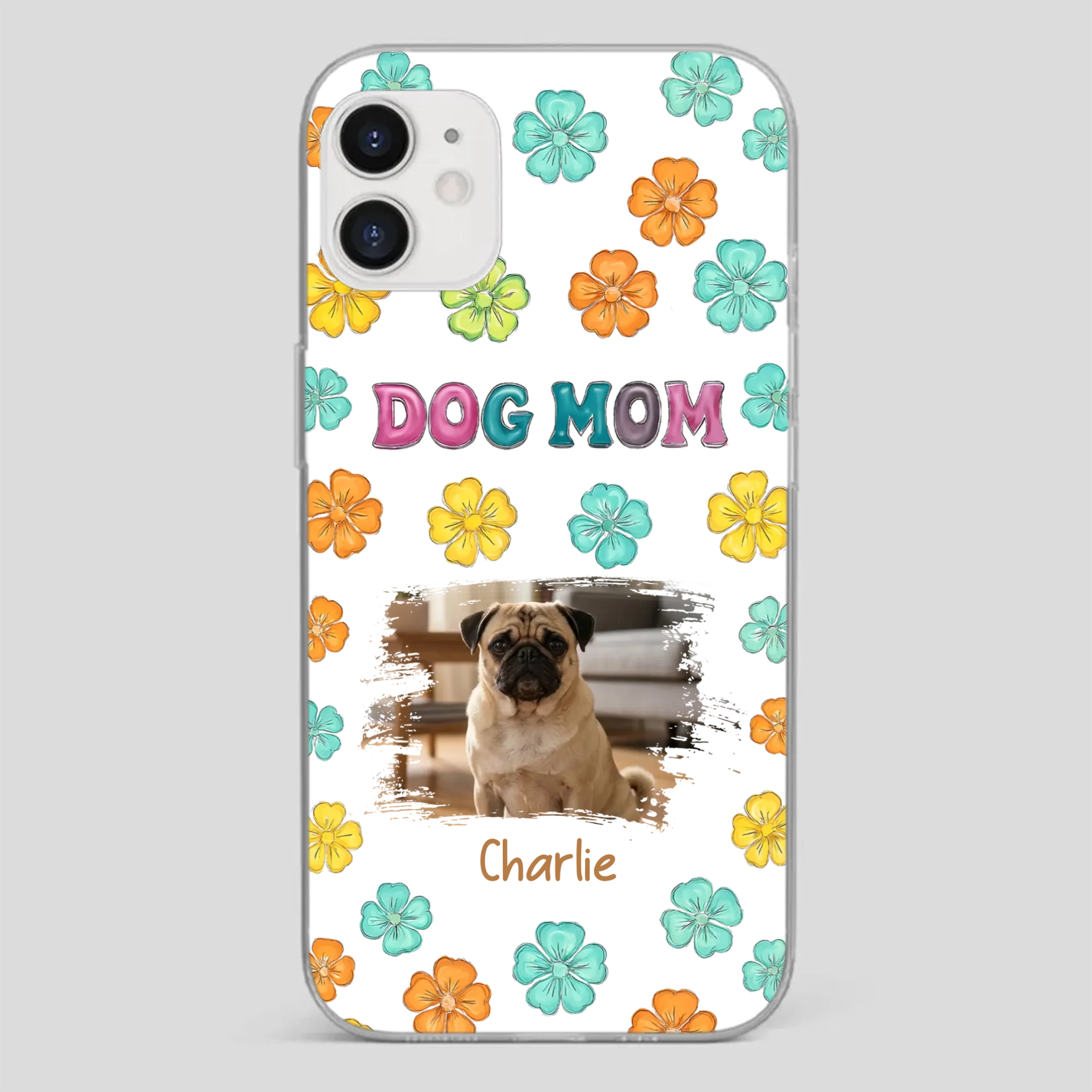 Personalized Pug Lover Phone Case – Custom Dog Name & Photo | 89Prints